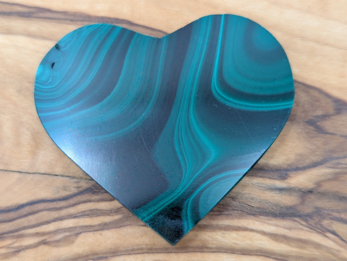Malachite Heart Stone - Palm Stone