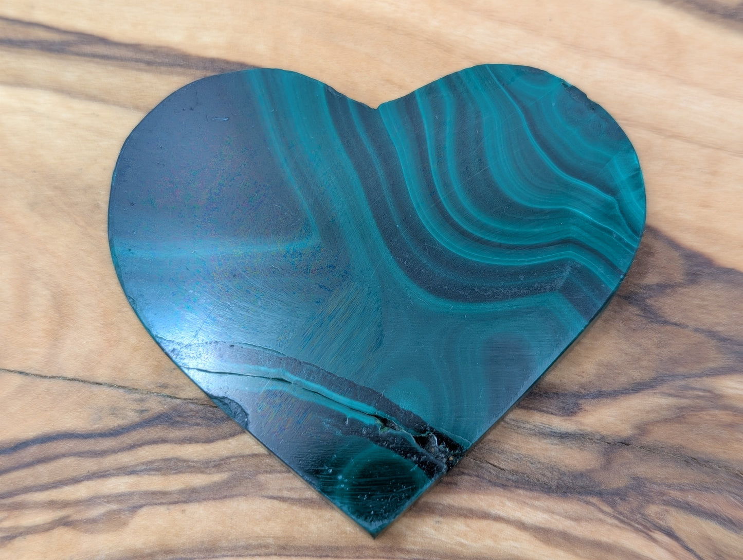 Malachite Heart Stone - Palm Stone