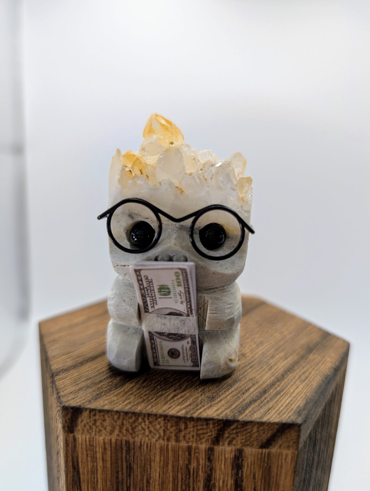 Crystal Hedgehog Rock Buddies with "Money" - Adorable and Useful for Manifesting!
