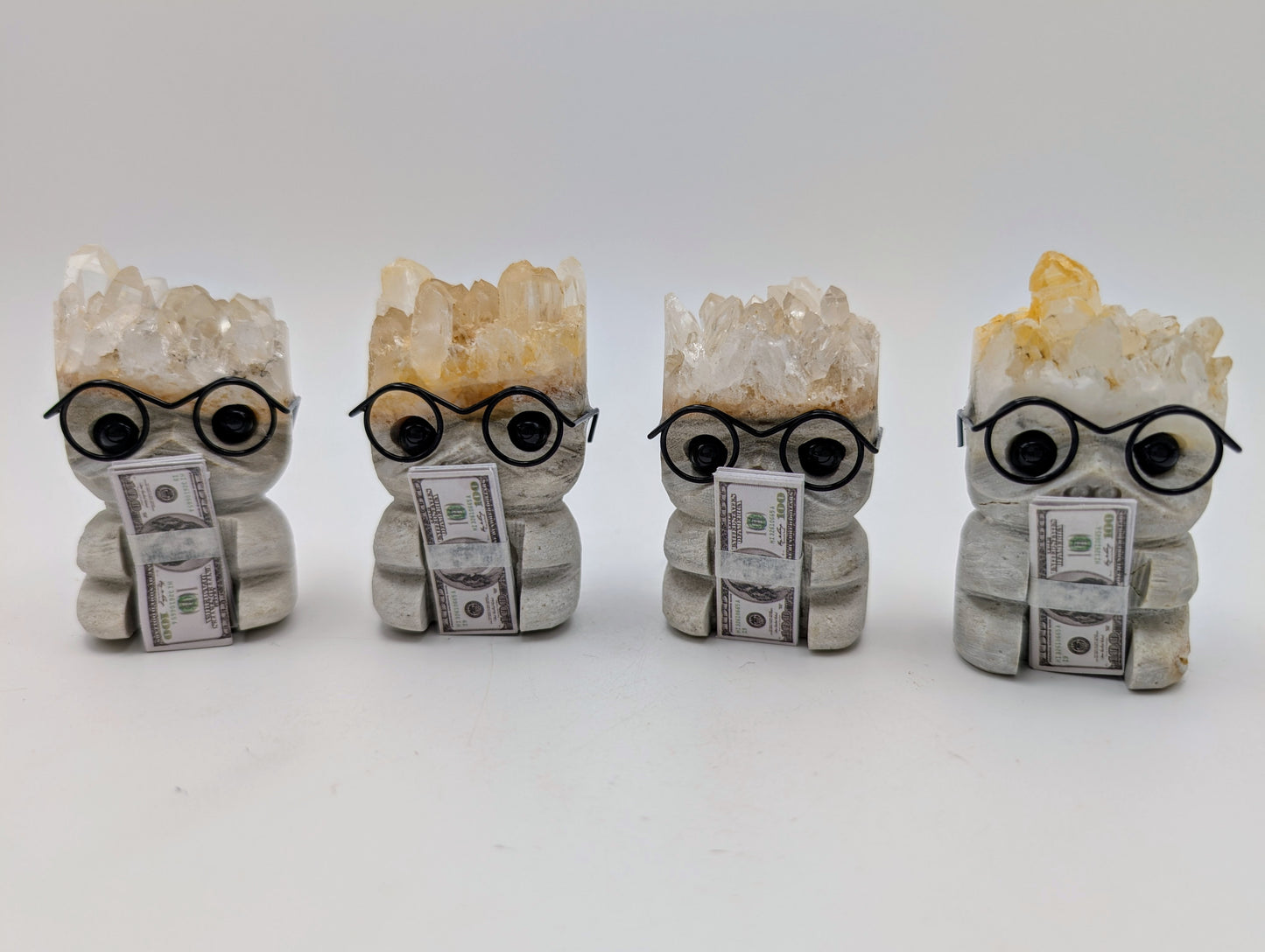 Crystal Hedgehog Rock Buddies with "Money" - Adorable and Useful for Manifesting!