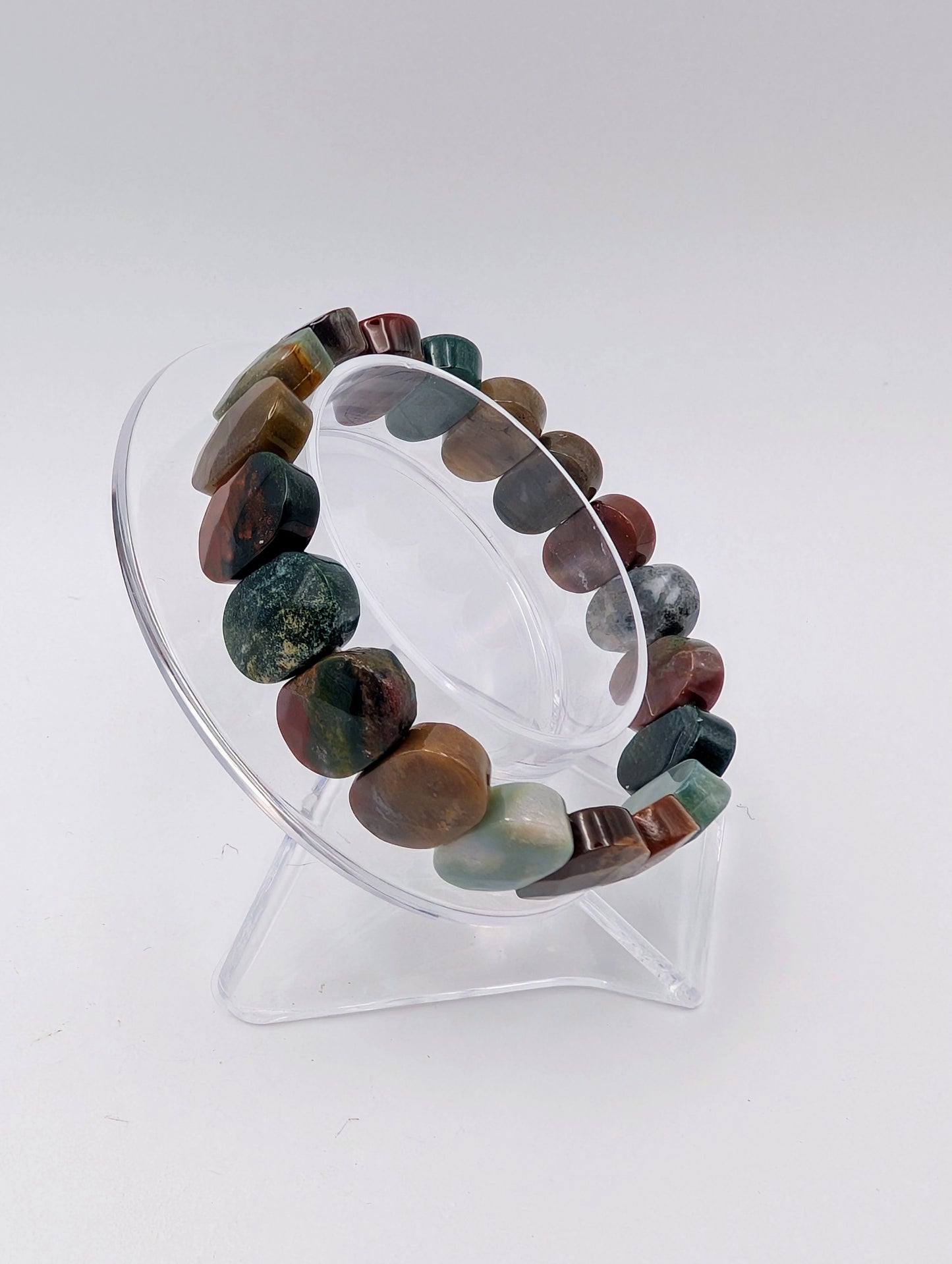 Ocean Jasper Faceted Bangle Bracelet