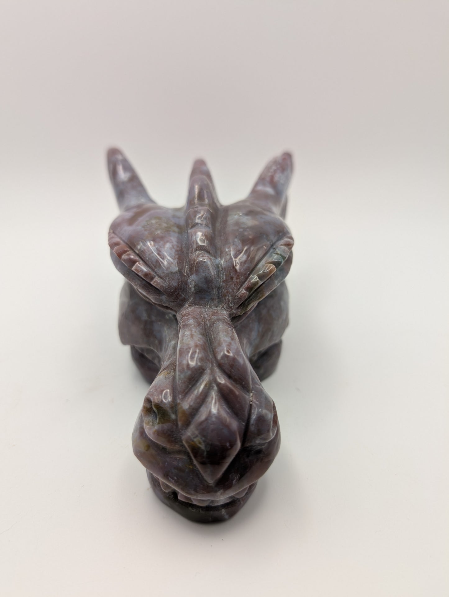 Ocean Jasper Crystal Female Dragon Head Carving