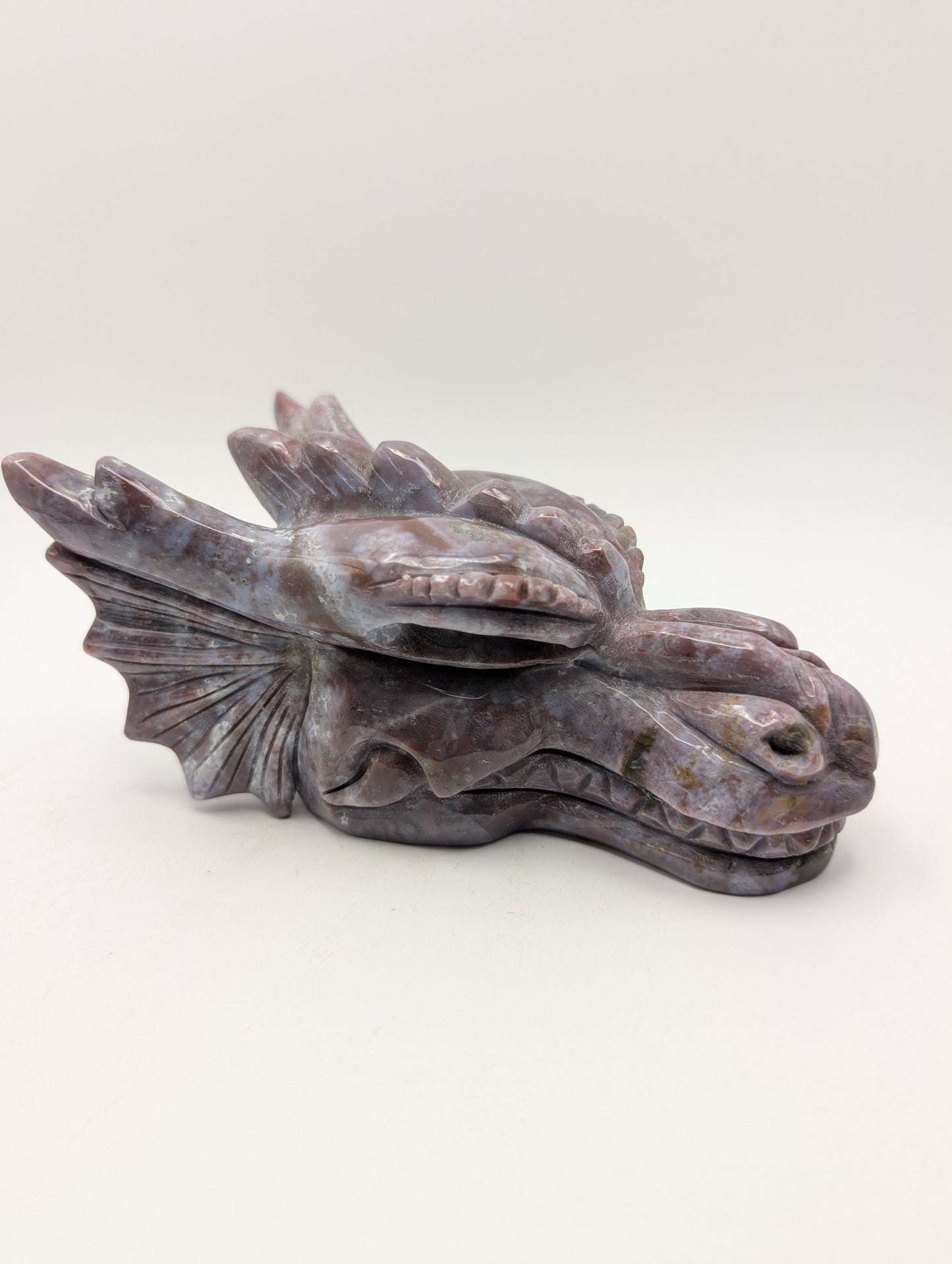 Ocean Jasper Crystal Female Dragon Head Carving