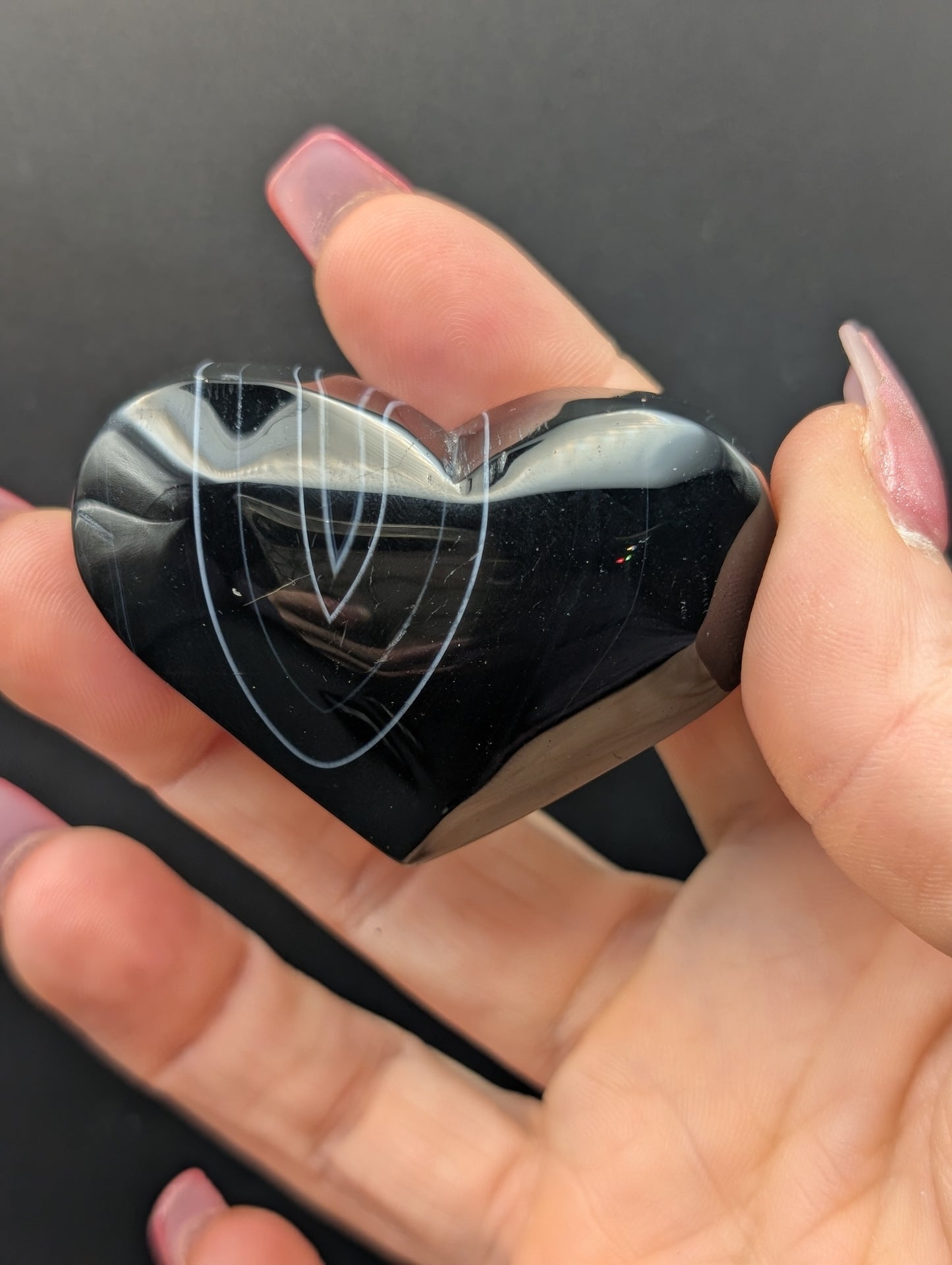 Black Lace Agate Palm Stones & Hearts