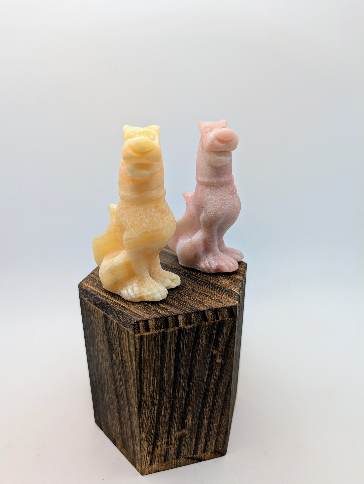 Scooby Doo Pink or Yellow Calcite Crystal Dog Carving