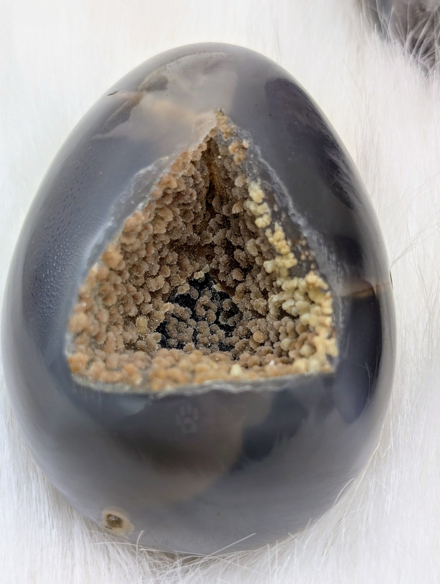 Druzy Agate Crystal Eggs in Blues & Greys with Sparkling Sugar Crystals, Amethyst and Clear Quartz