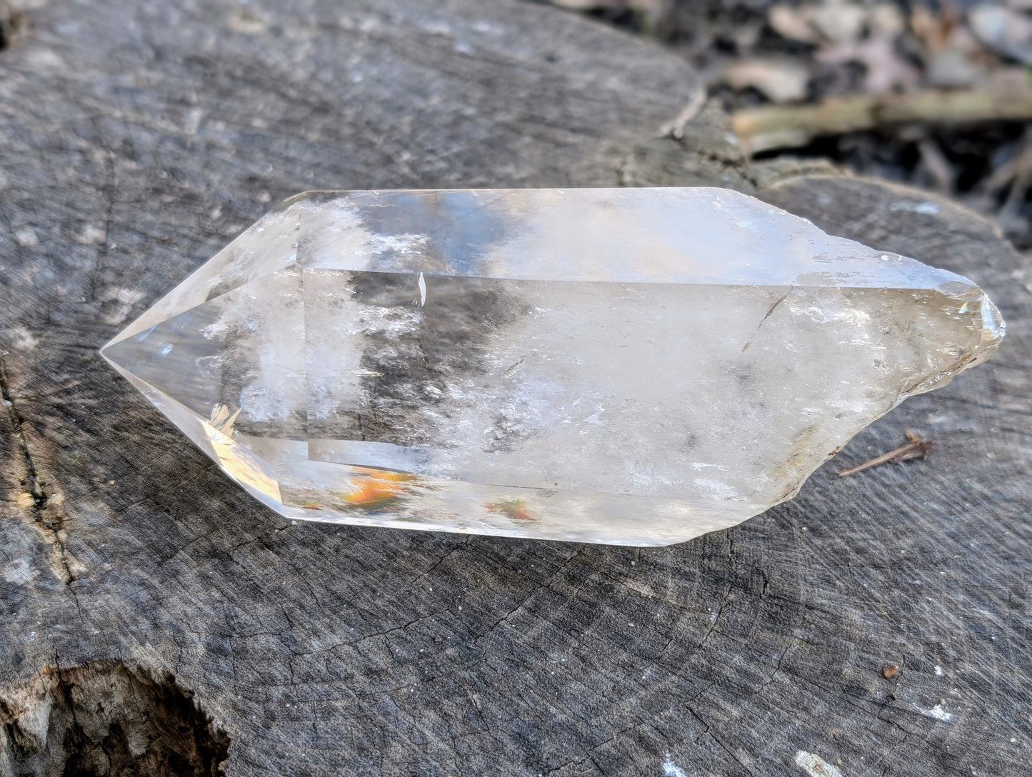 Clear Quartz Tower with Custom Stand