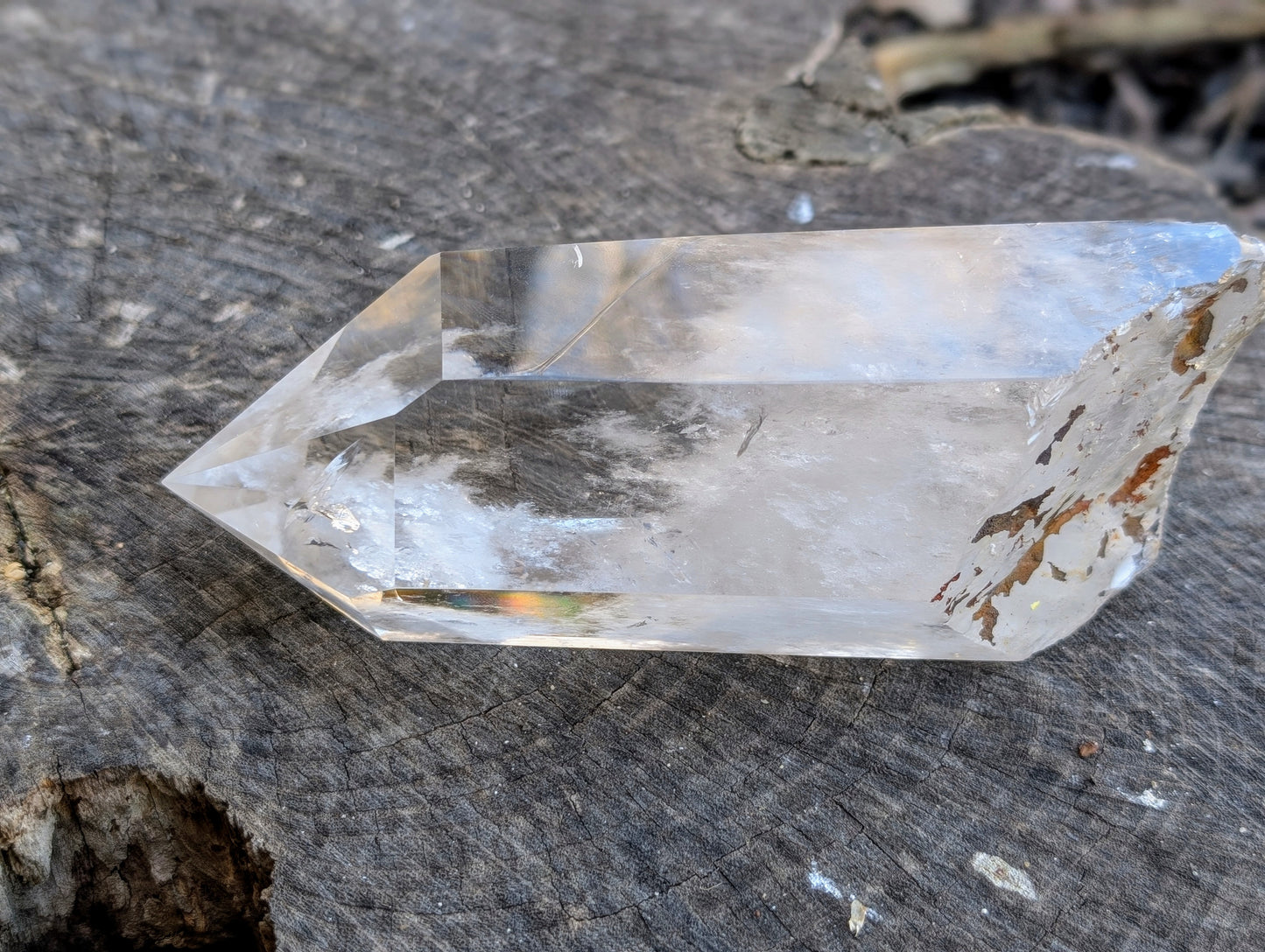 Clear Quartz Tower with Custom Stand
