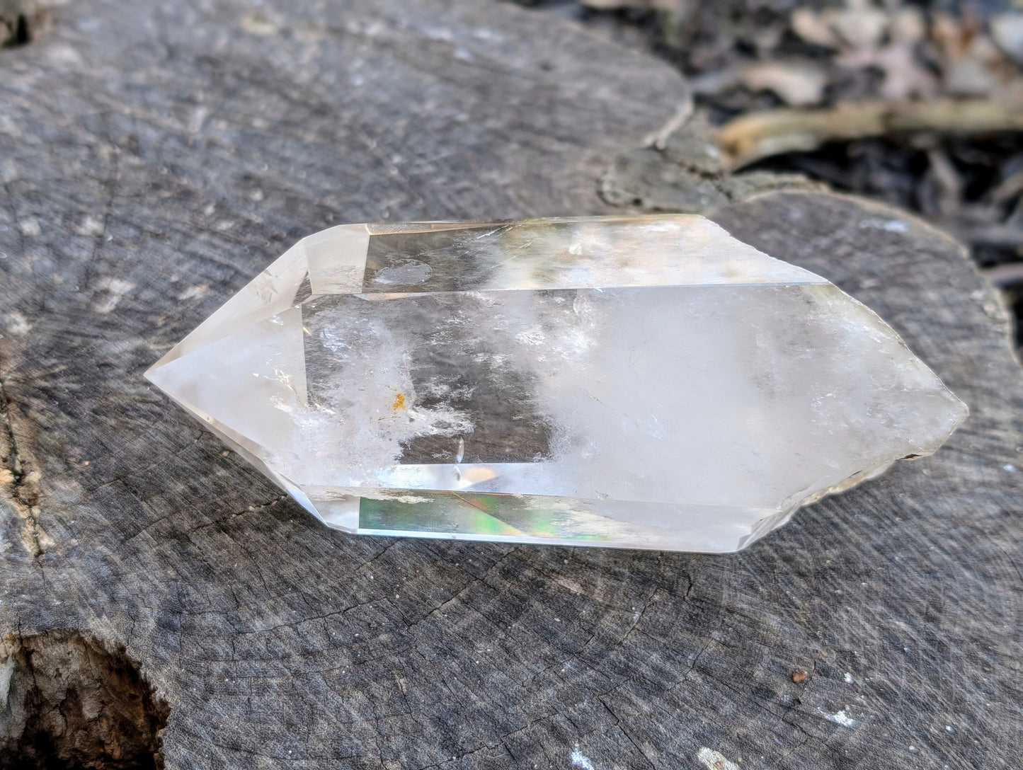 Clear Quartz Tower with Custom Stand