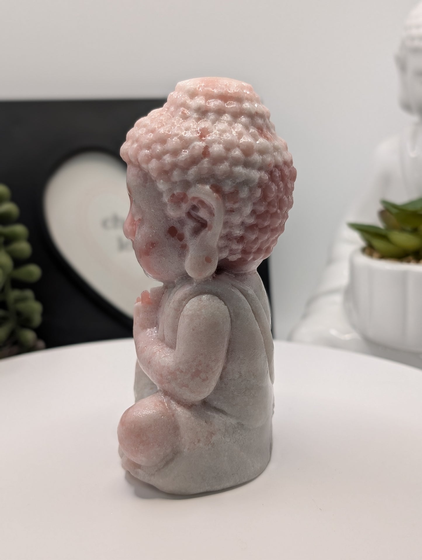 Pink Opal Buddha Statue - Statement Piece