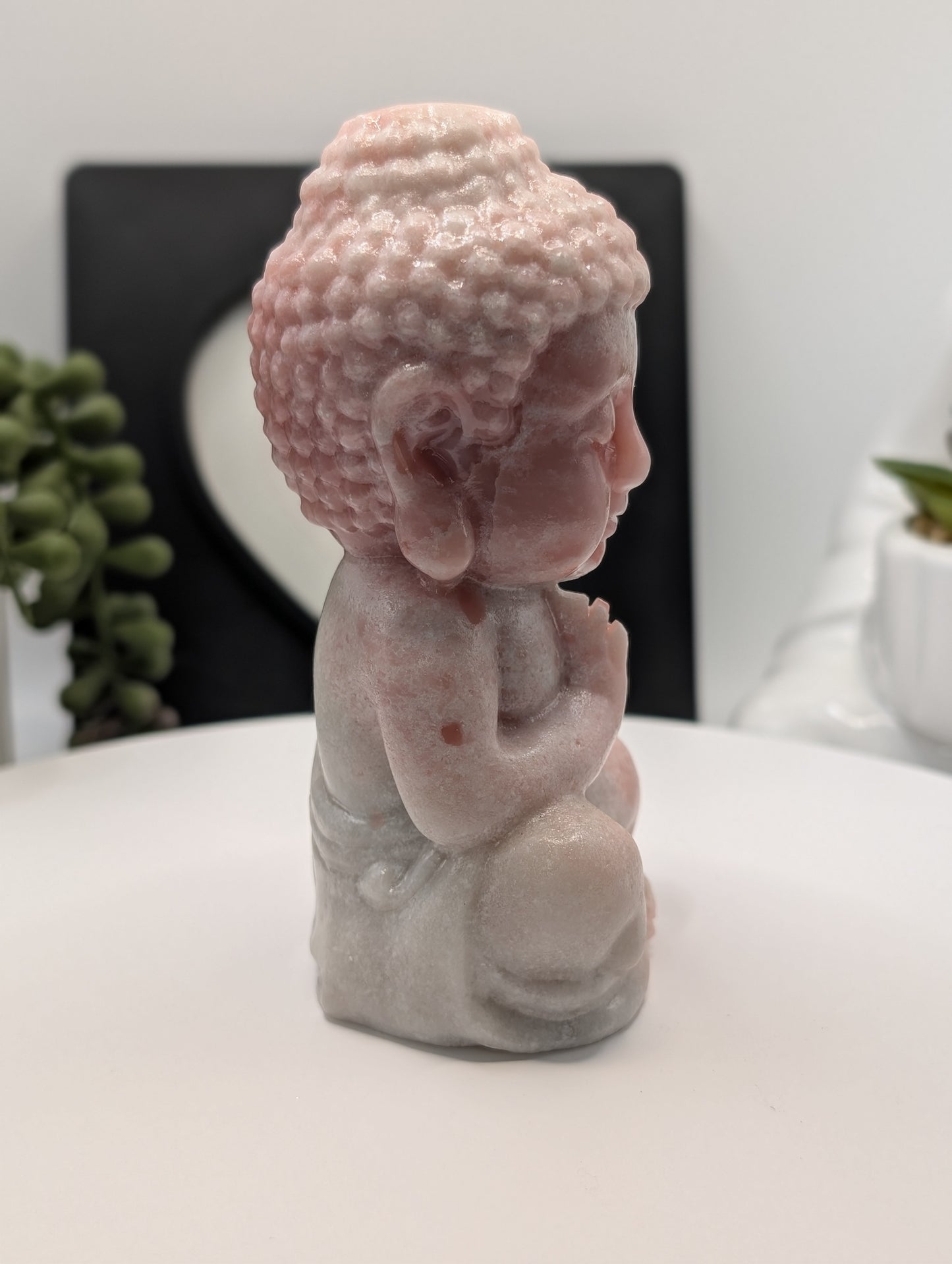 Pink Opal Buddha Statue - Statement Piece