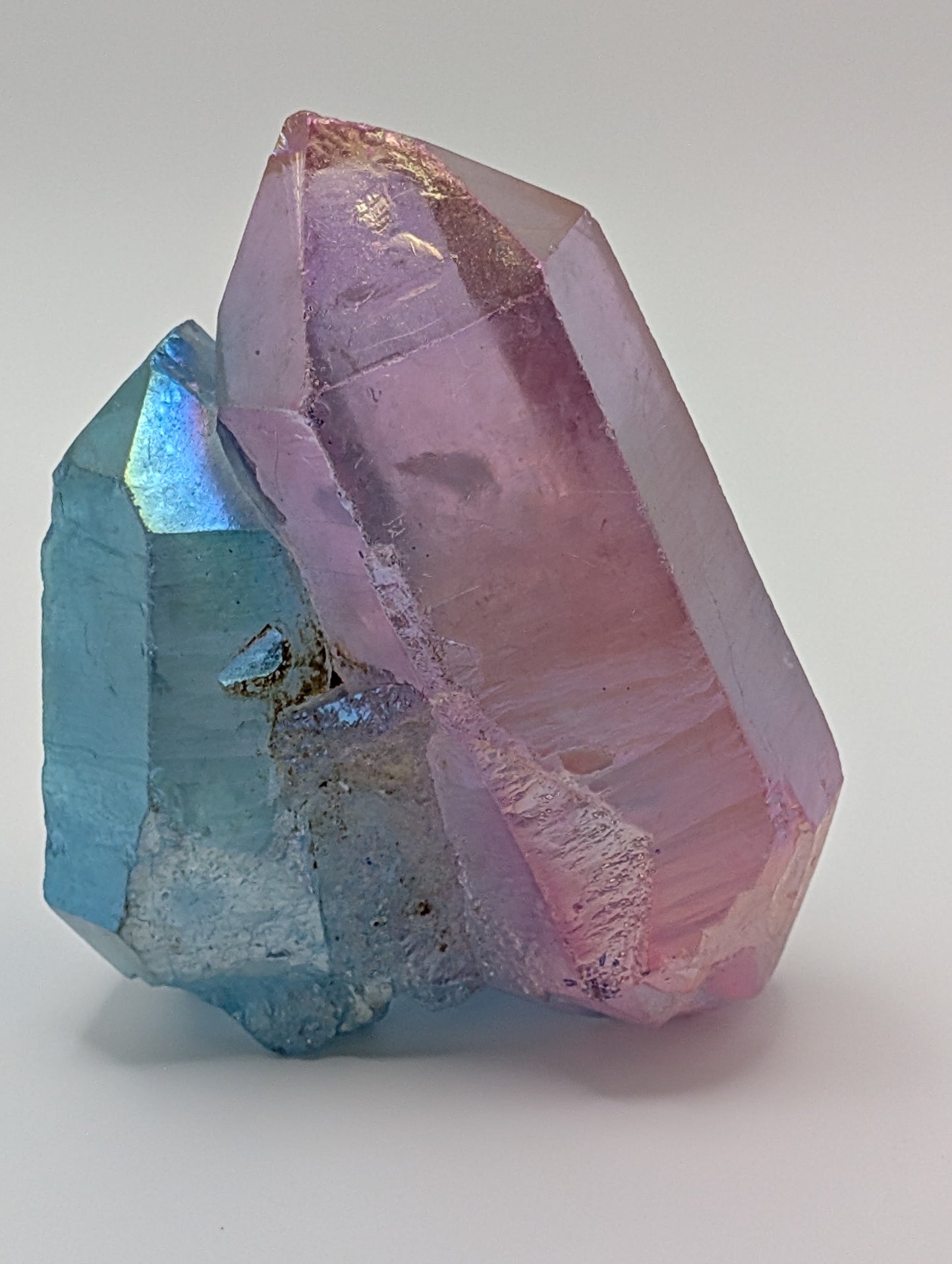 Blue & Pink Angel Aura Quartz Cluster