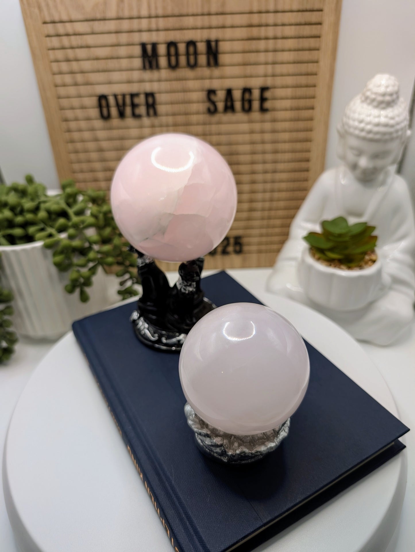 HQ Pink Calcite Spheres - Stunning UV Reaction!