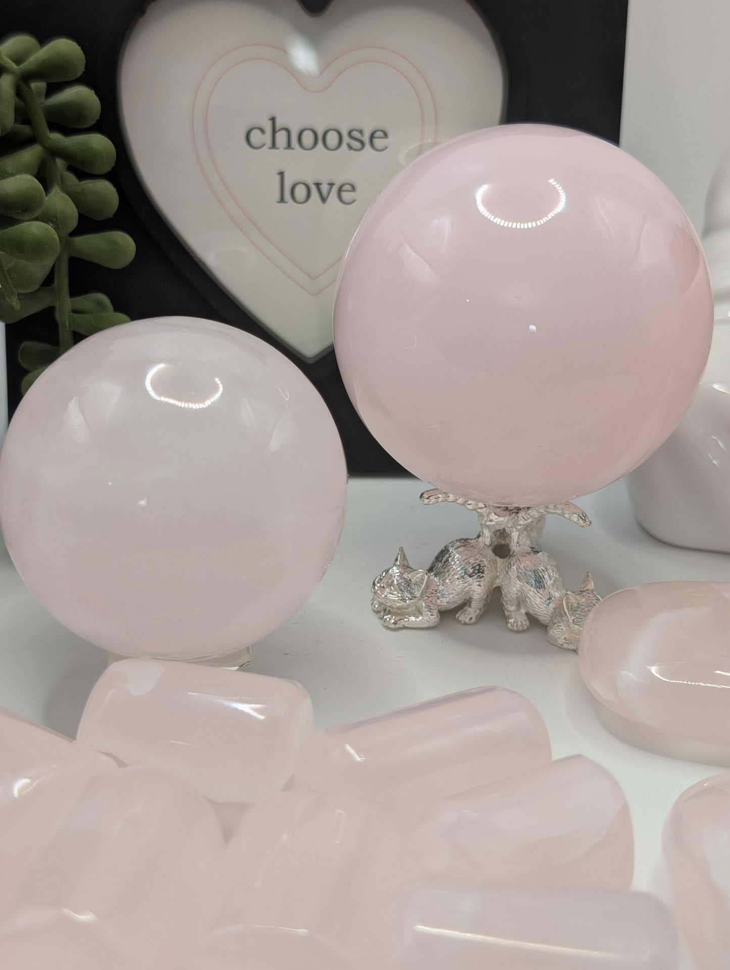 HQ Pink Calcite Spheres - Stunning UV Reaction!