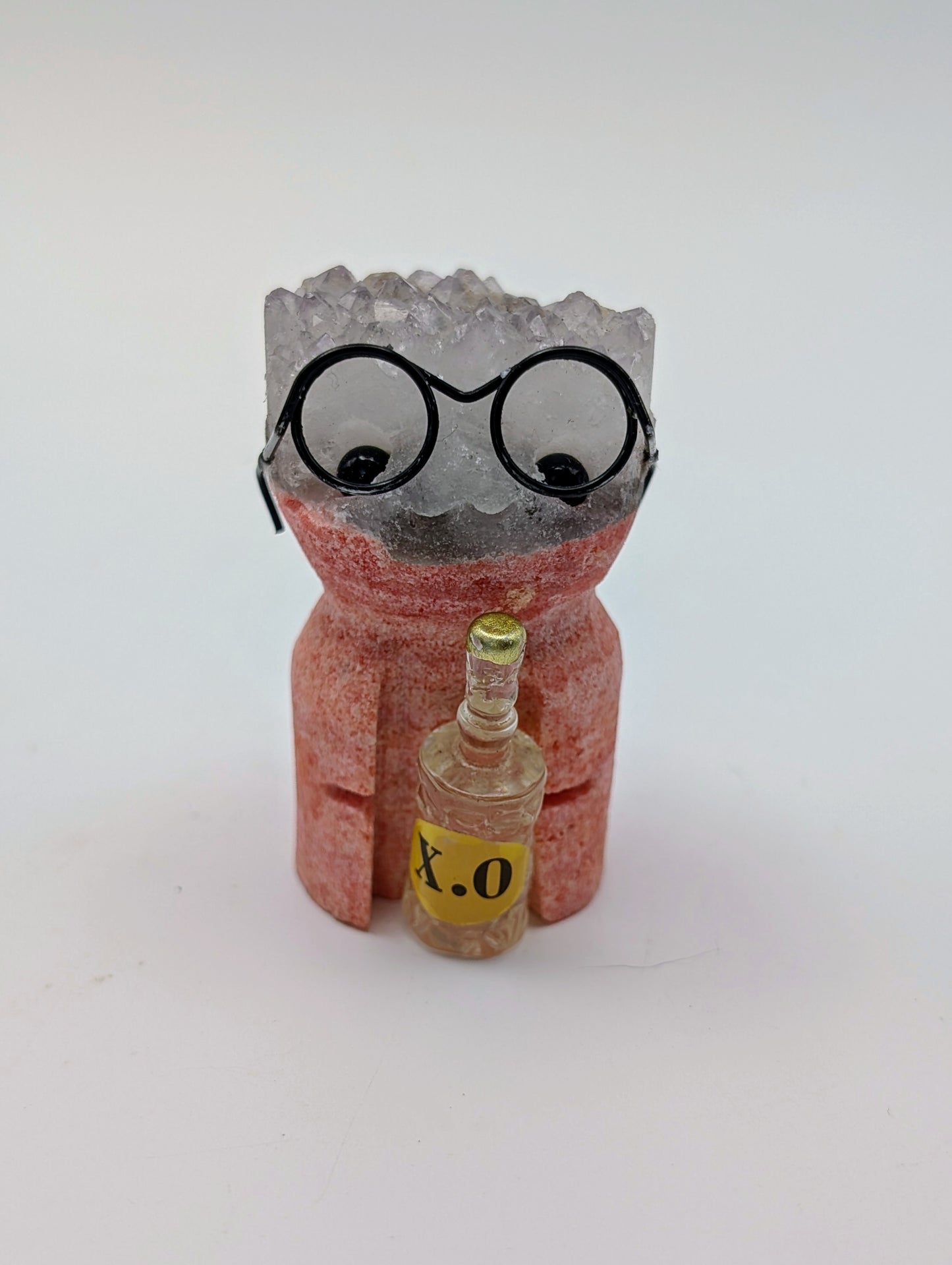 Bright Colored Crystal Hedgehog Rock Buddies Holding Drinks or Snacks