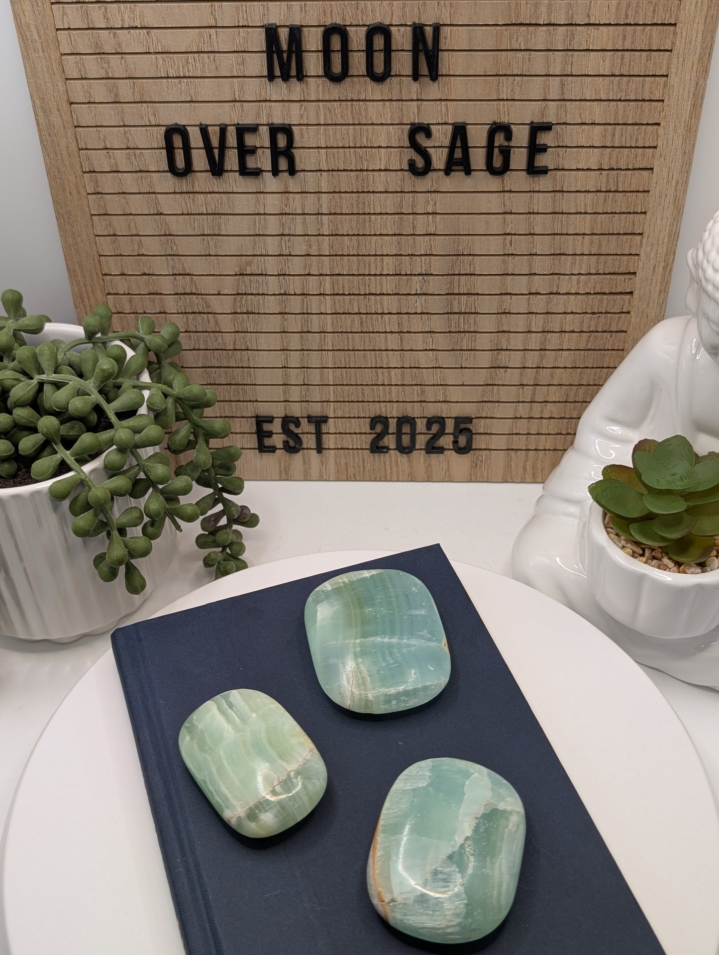 Pistachio Calcite Palm Stones - Gorgeous HQ Stones from Pakistan