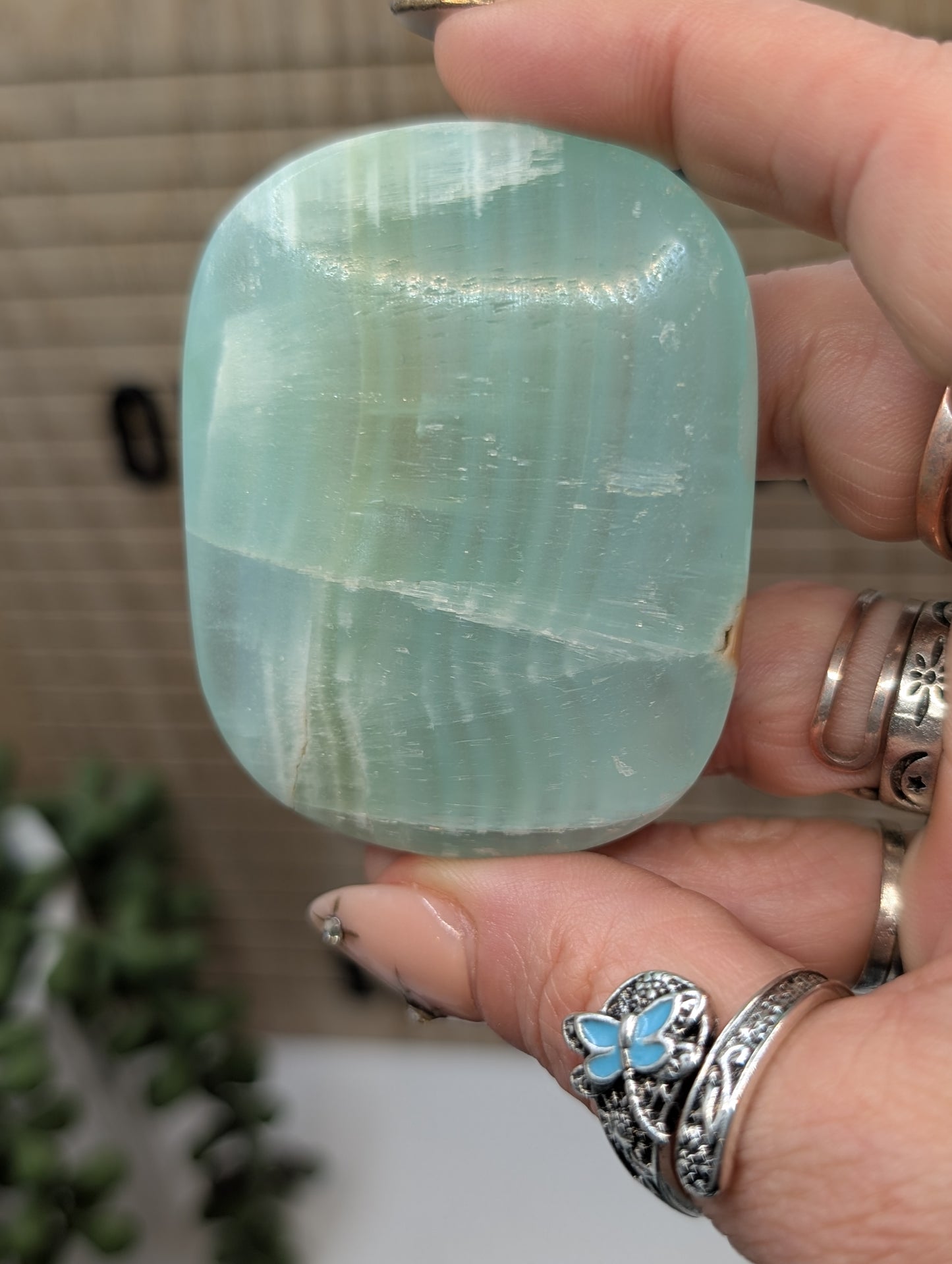 Pistachio Calcite Palm Stones - Gorgeous HQ Stones from Pakistan