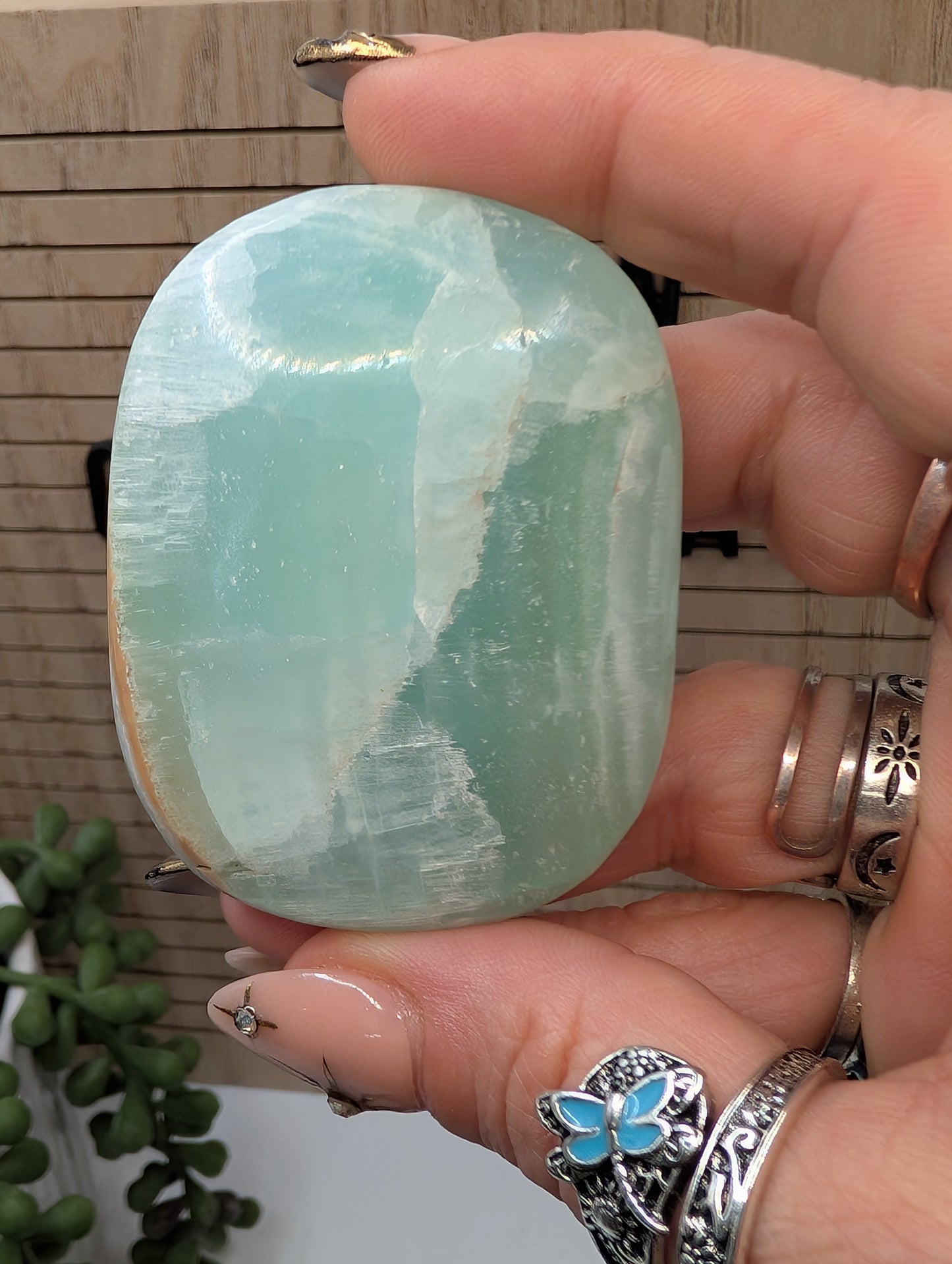 Pistachio Calcite Palm Stones - Gorgeous HQ Stones from Pakistan