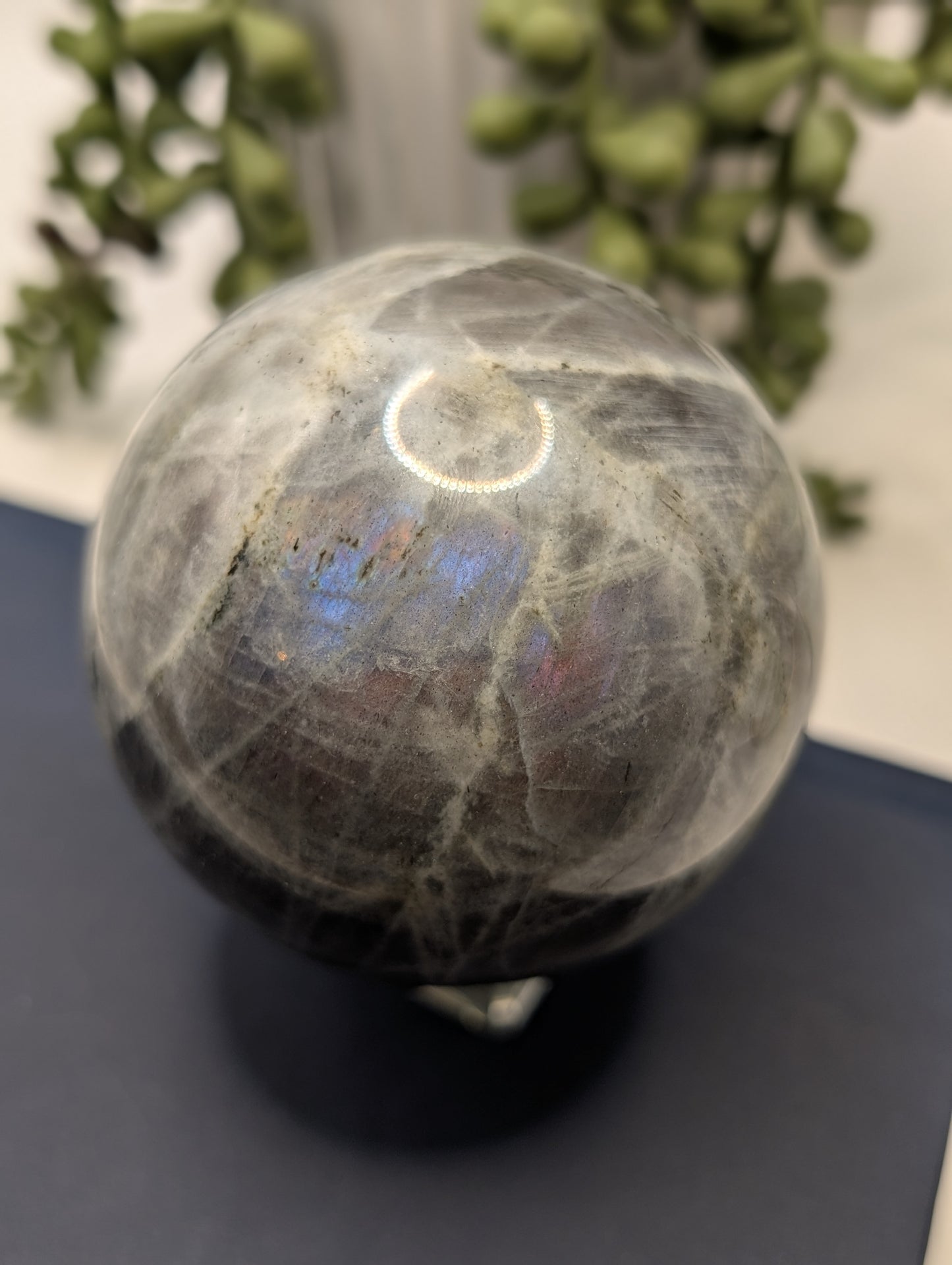 RARE Purple Flash Labradorite Sphere