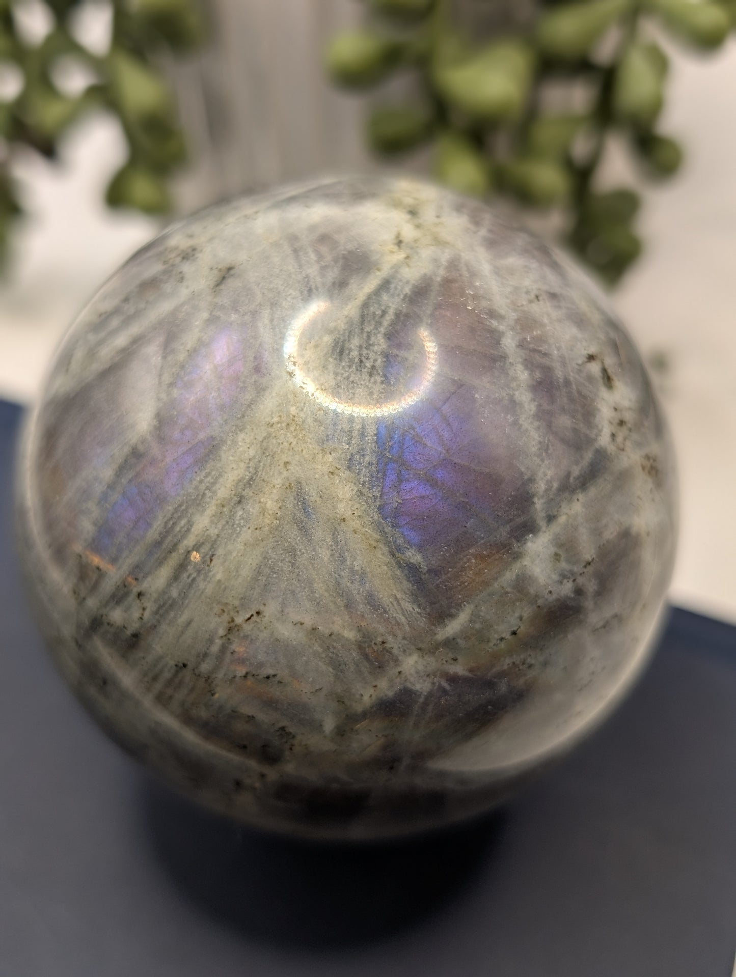 RARE Purple Flash Labradorite Sphere