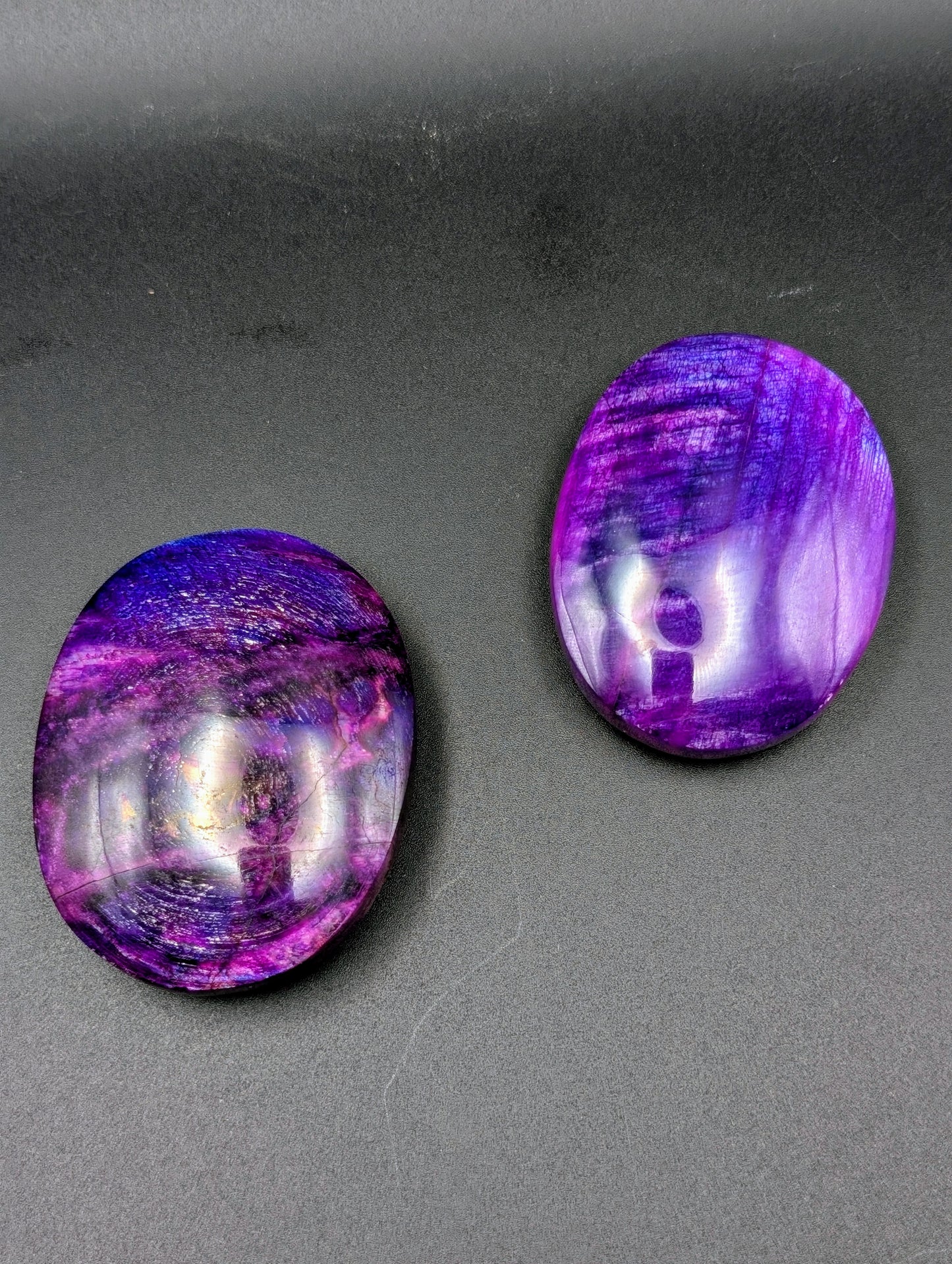 Purple Moonstone Palm Stone