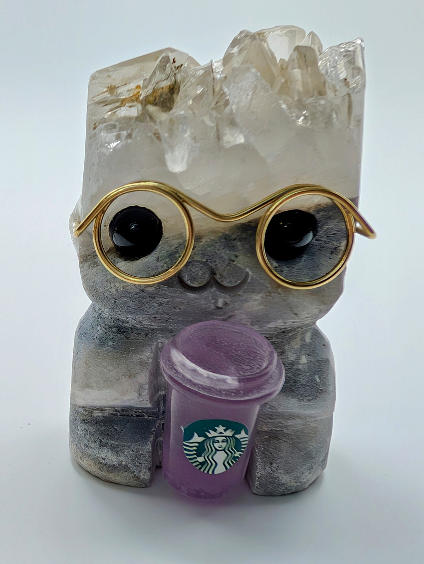 Crystal Hedgehogs Rock Buddies with Starbucks!!