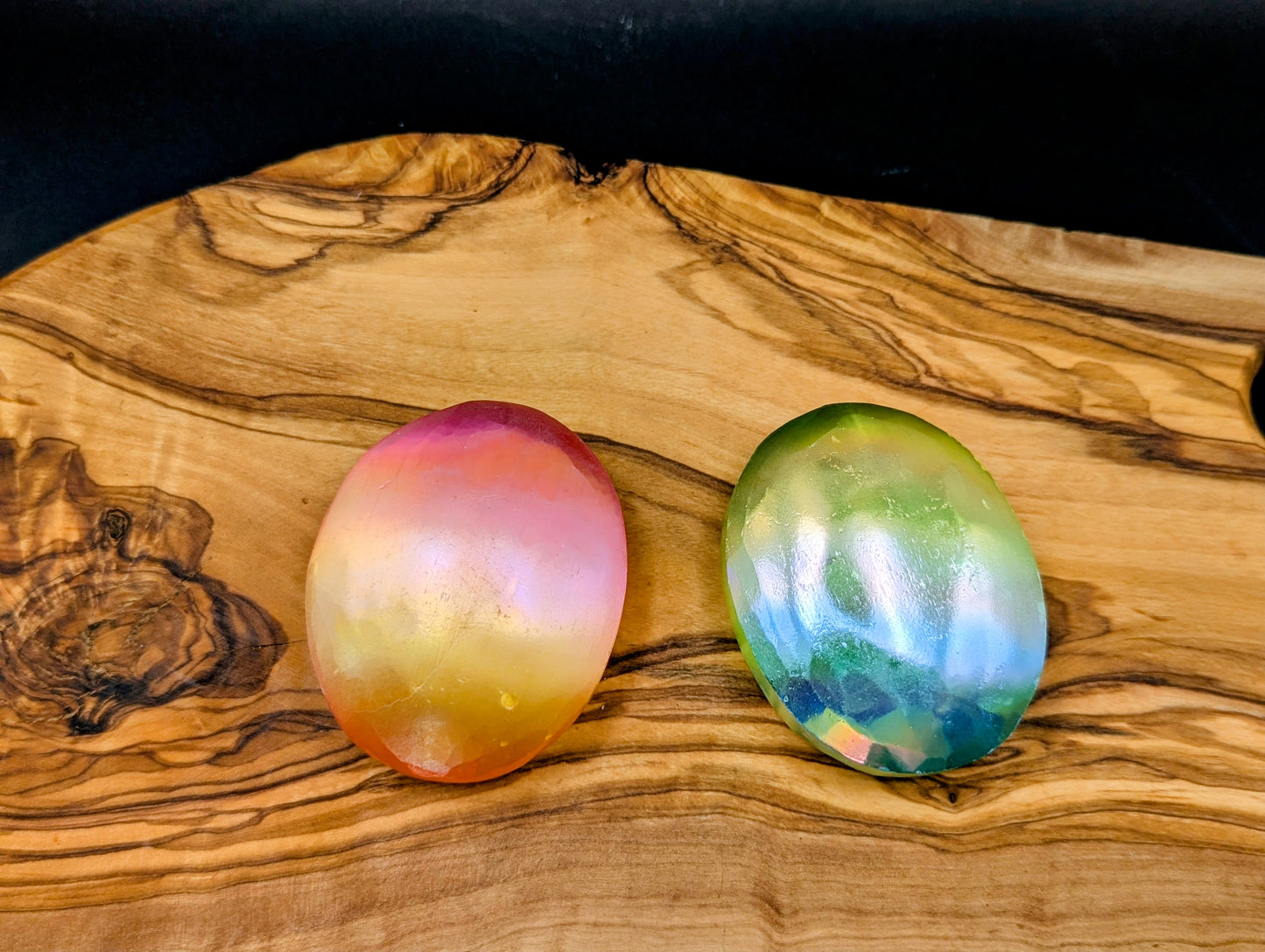 Selenite Palm Stones In Natural Satin Spar or Aura