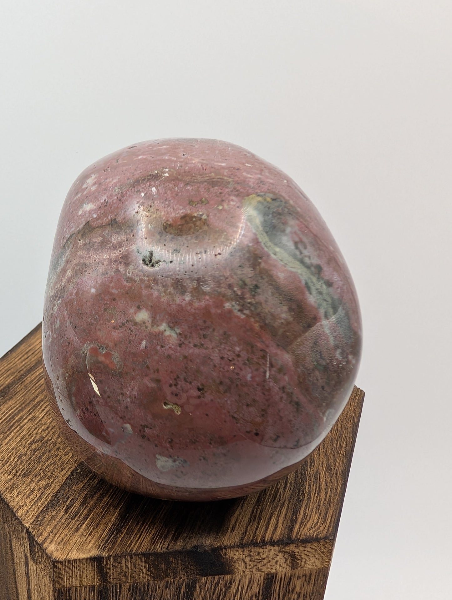 Rhodonite Crystal Skull Carving