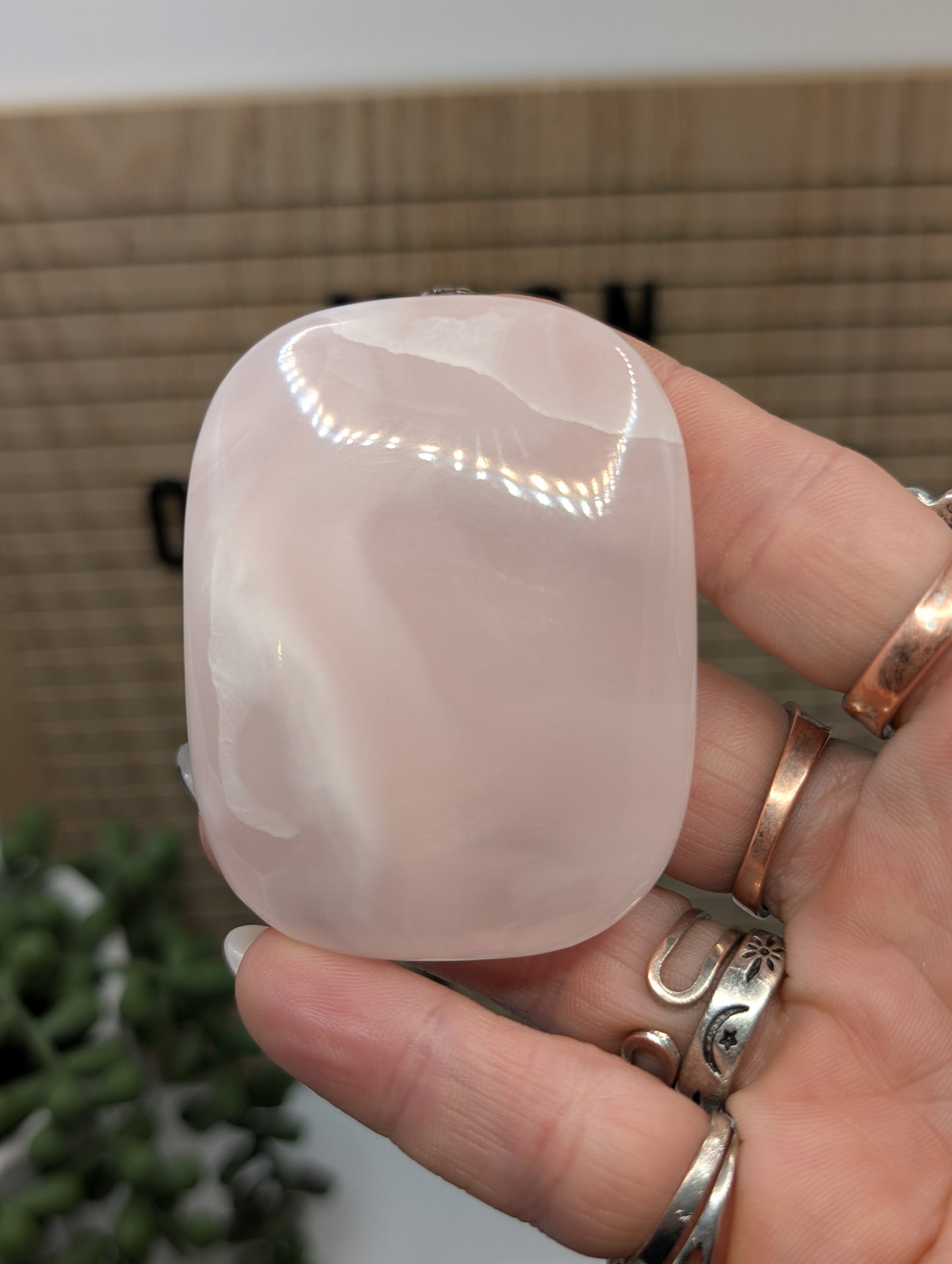 Rose Calcite Palm Stones - Gorgeous High Quality Shine & UV Reaction Stones from Pakistan!