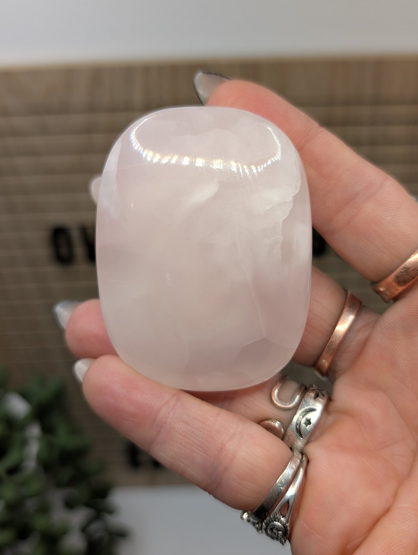 Rose Calcite Palm Stones - Gorgeous High Quality Shine & UV Reaction Stones from Pakistan!
