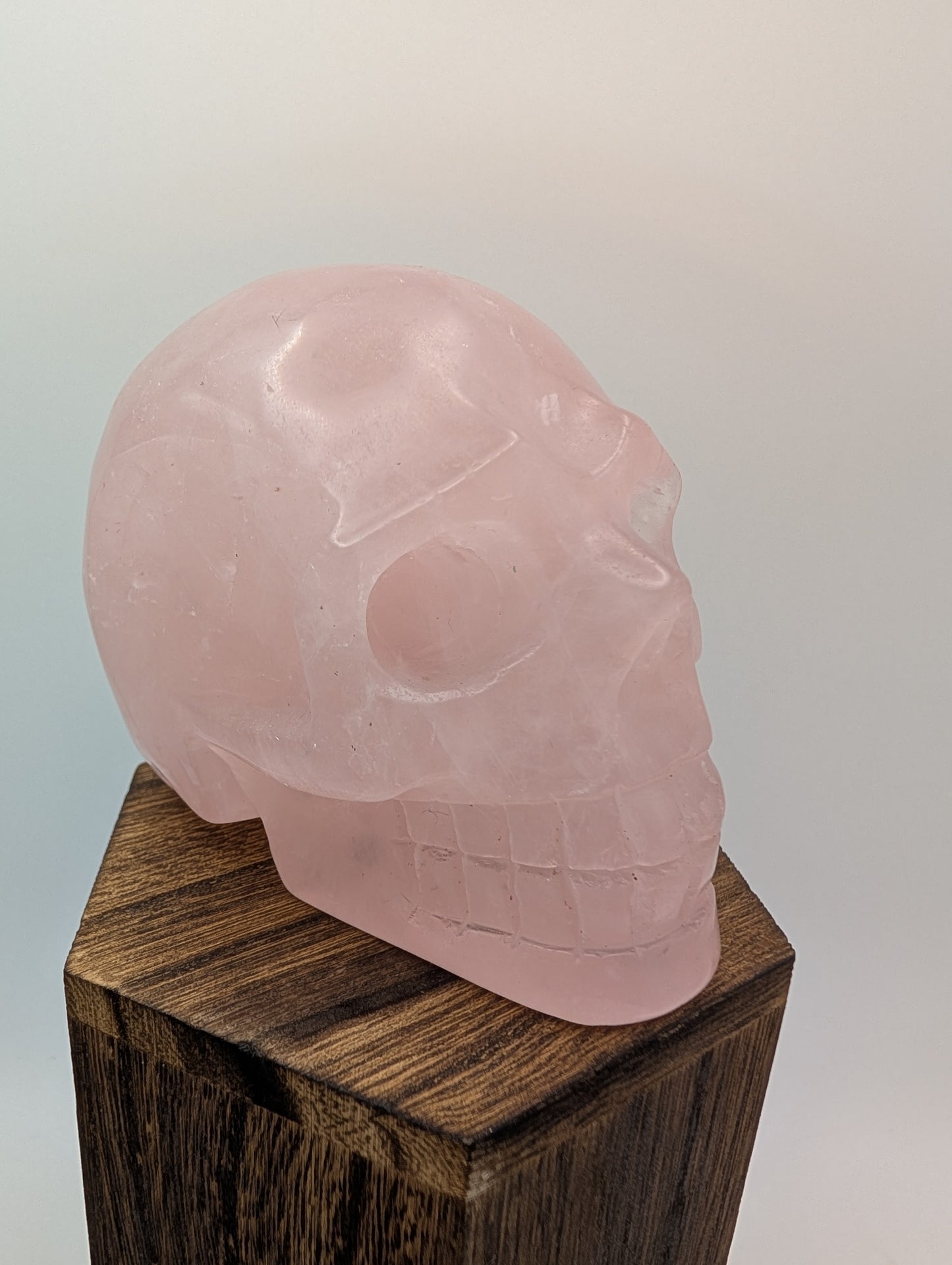 Rose Quartz Crystal Skull