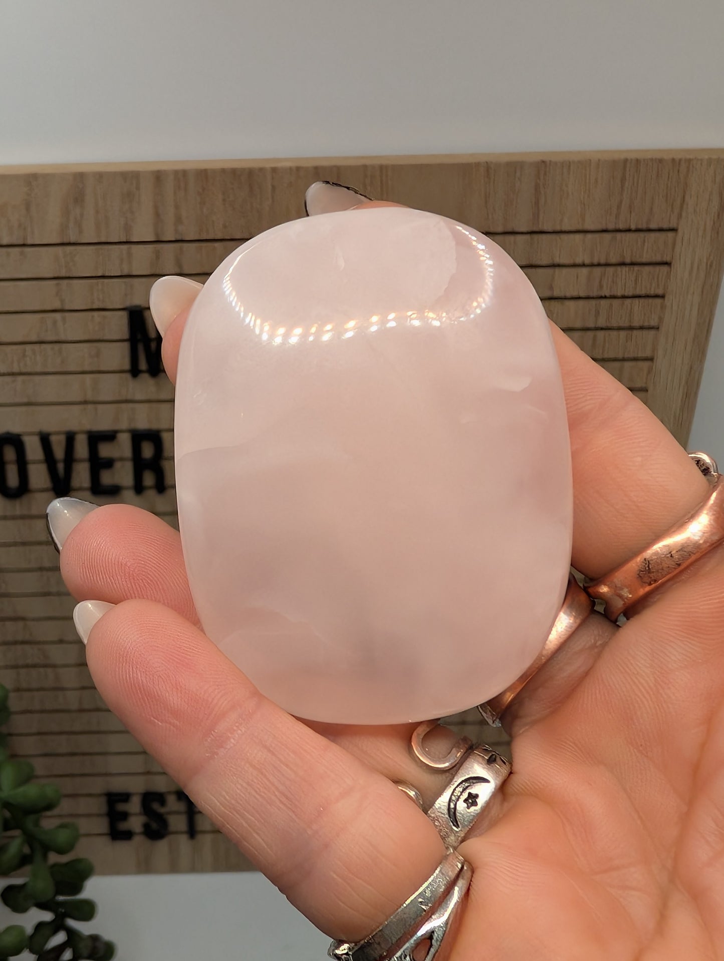Rose Calcite Palm Stones - Gorgeous High Quality Shine & UV Reaction Stones from Pakistan!