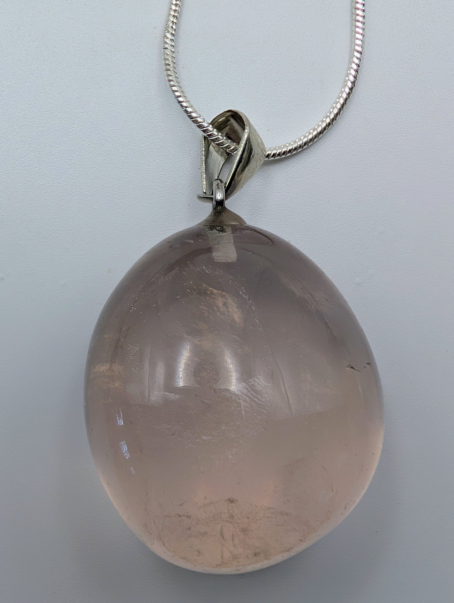 Crystal Tumbled Stone Necklace in Various Length Silver Chains