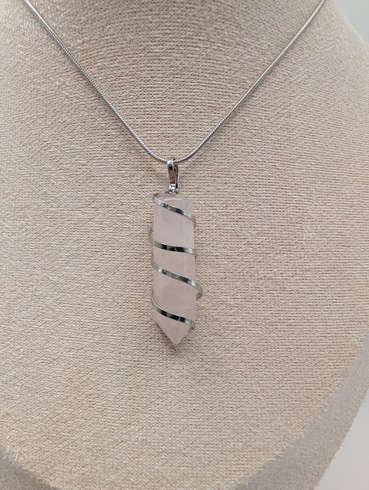 Crystal Point Pendant on Silver Chain