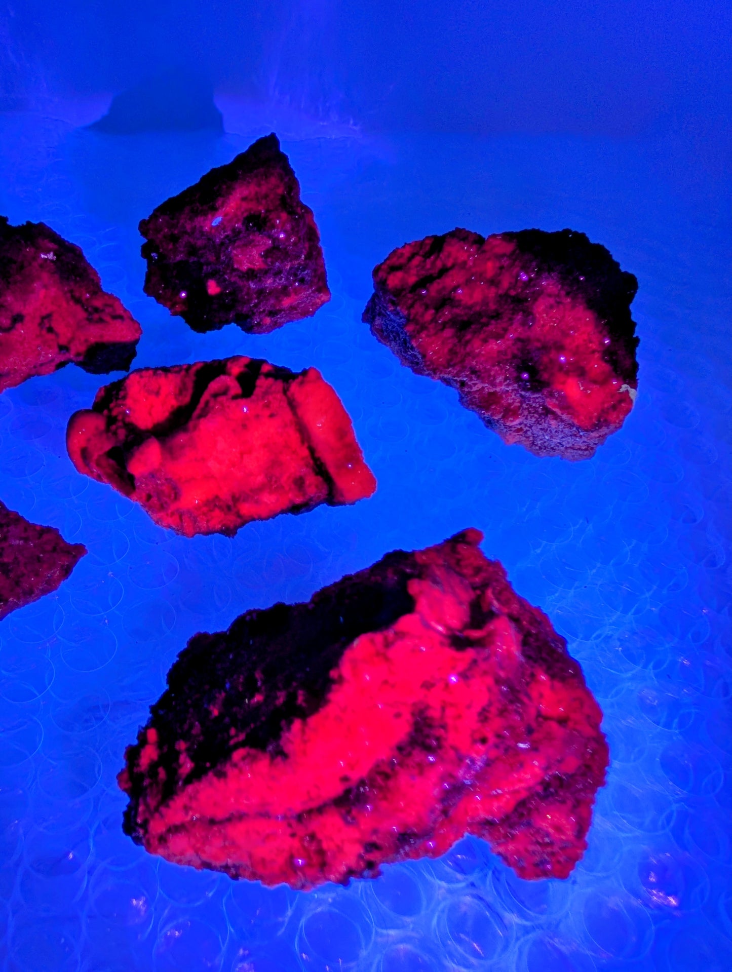 Raw Ruby Specimens - Bright UV Reactions!!