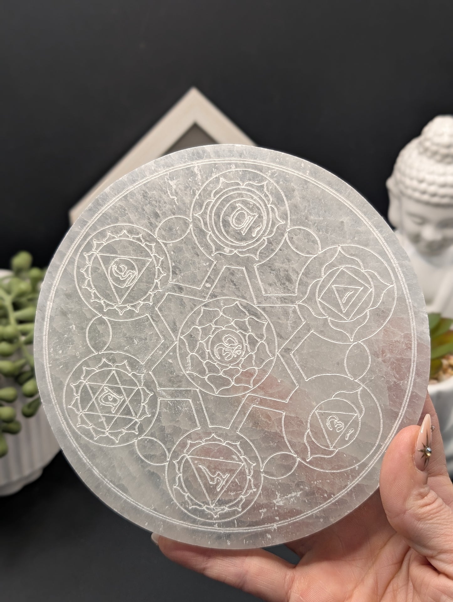 Chunky Round Selenite Charging Plates