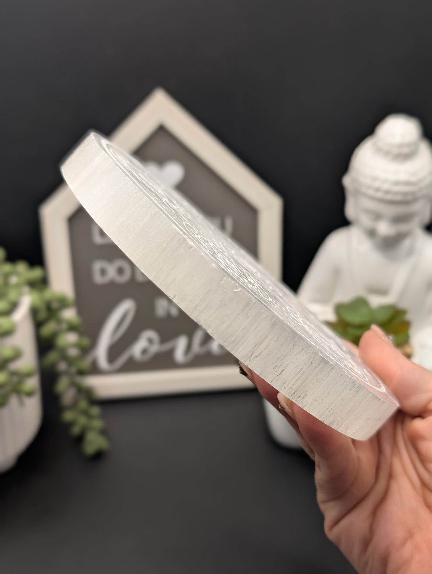 Chunky Round Selenite Charging Plates