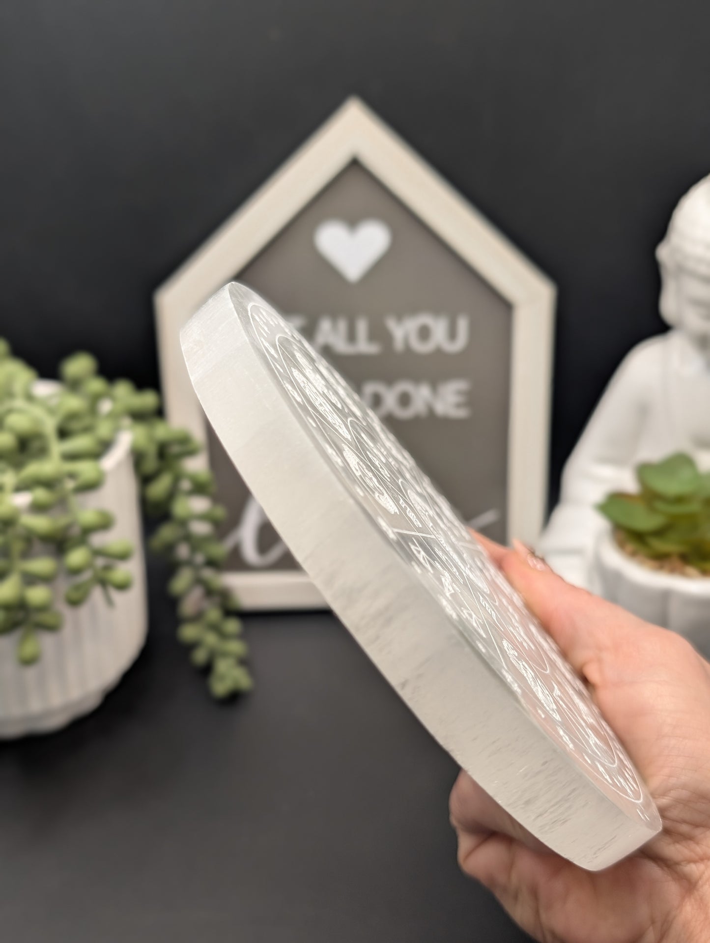 Chunky Round Selenite Charging Plates