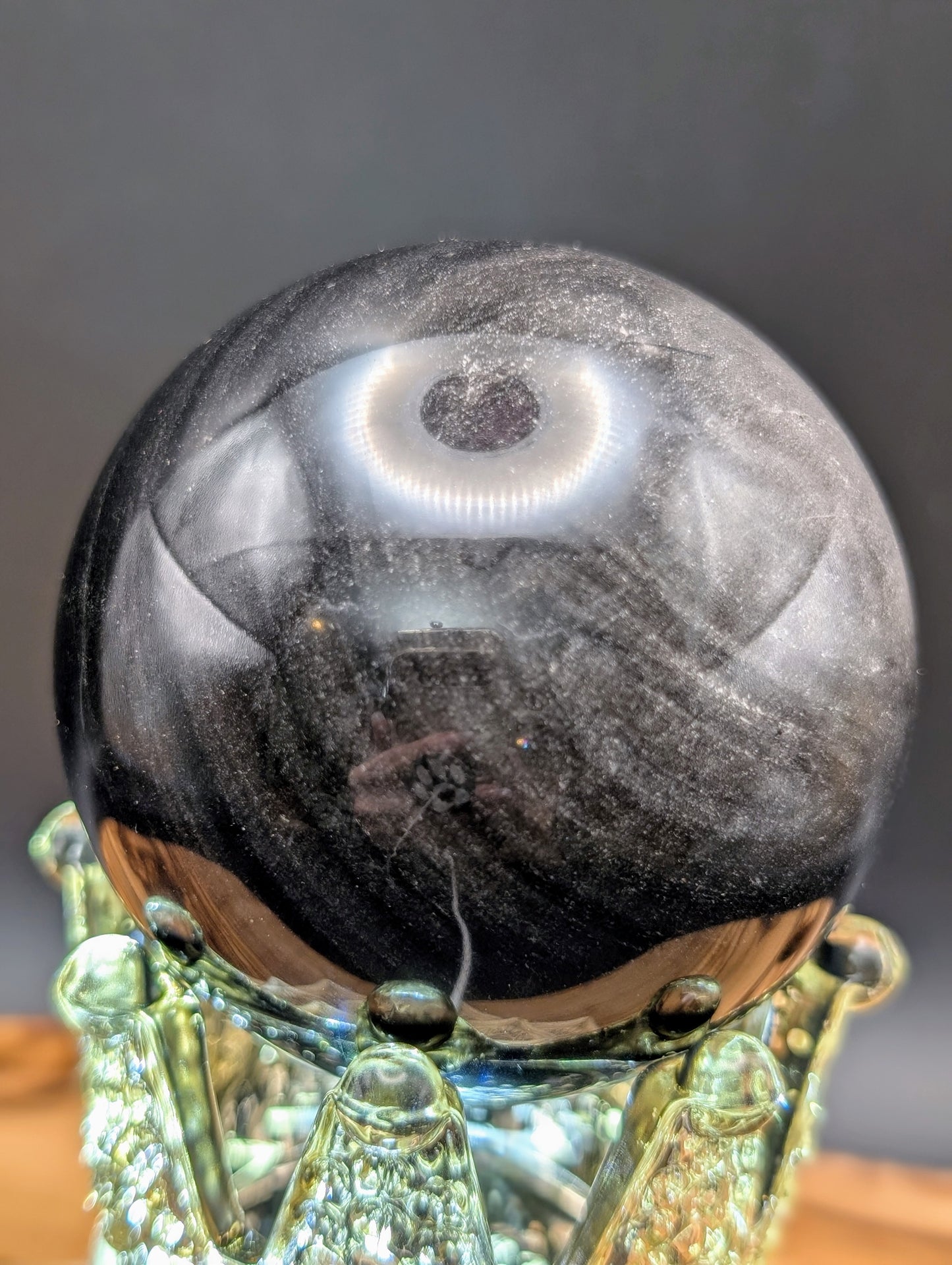 Silver Obsidian Sphere