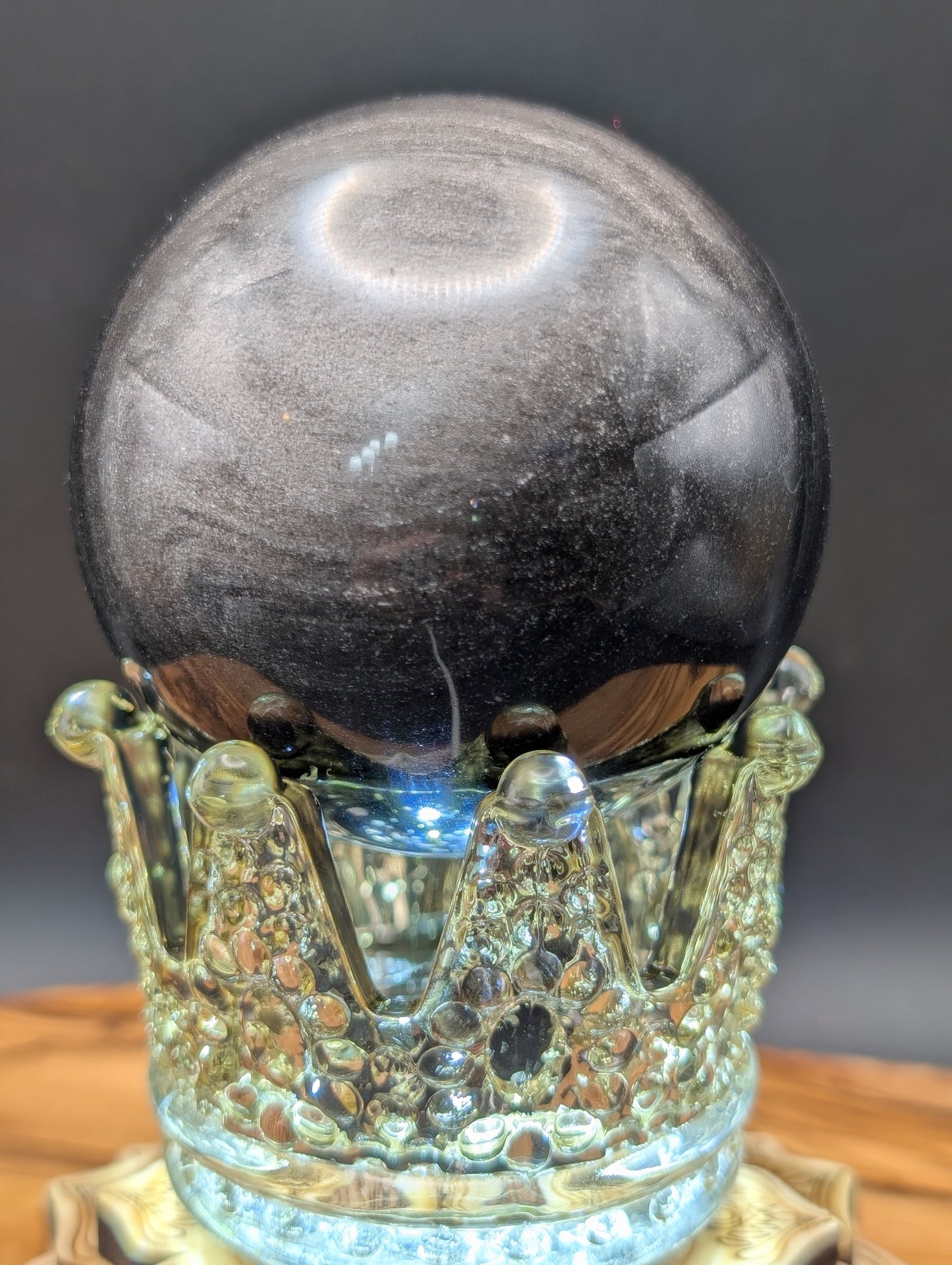 Silver Obsidian Sphere