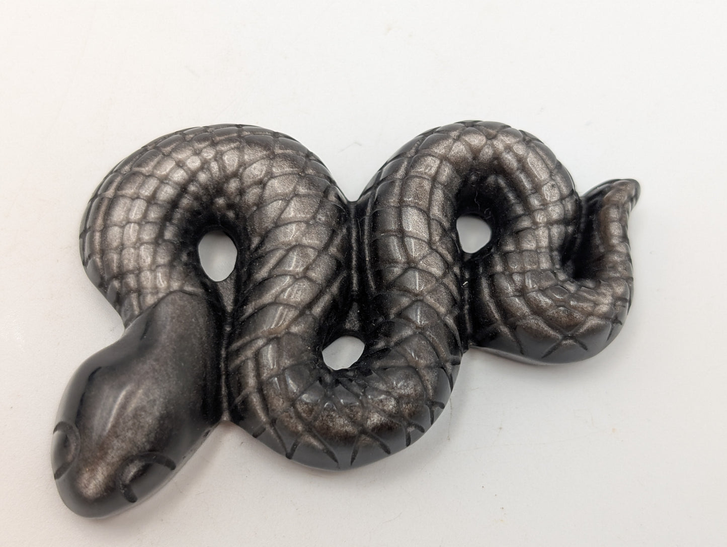 Black, Silver or Golden Obsidian Snake Carvings