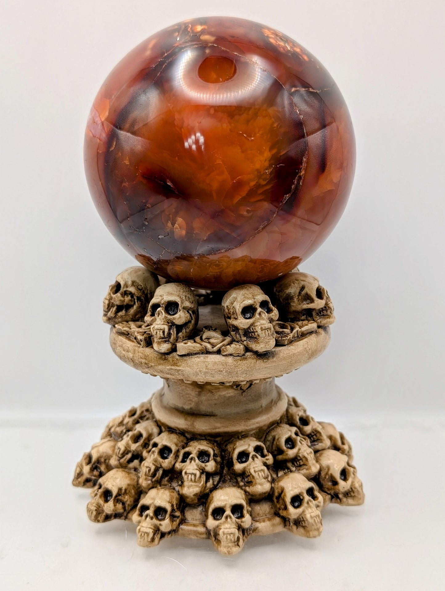 Resin Skull Sphere Stand