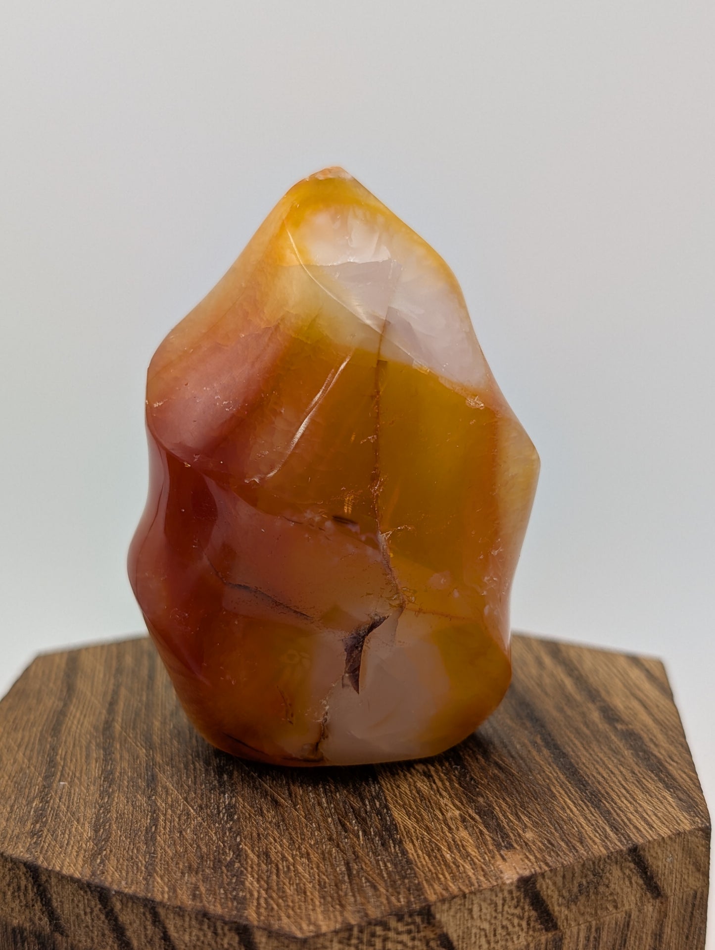 Carnelian Crystal Flames in deep reds and oranges with druzy