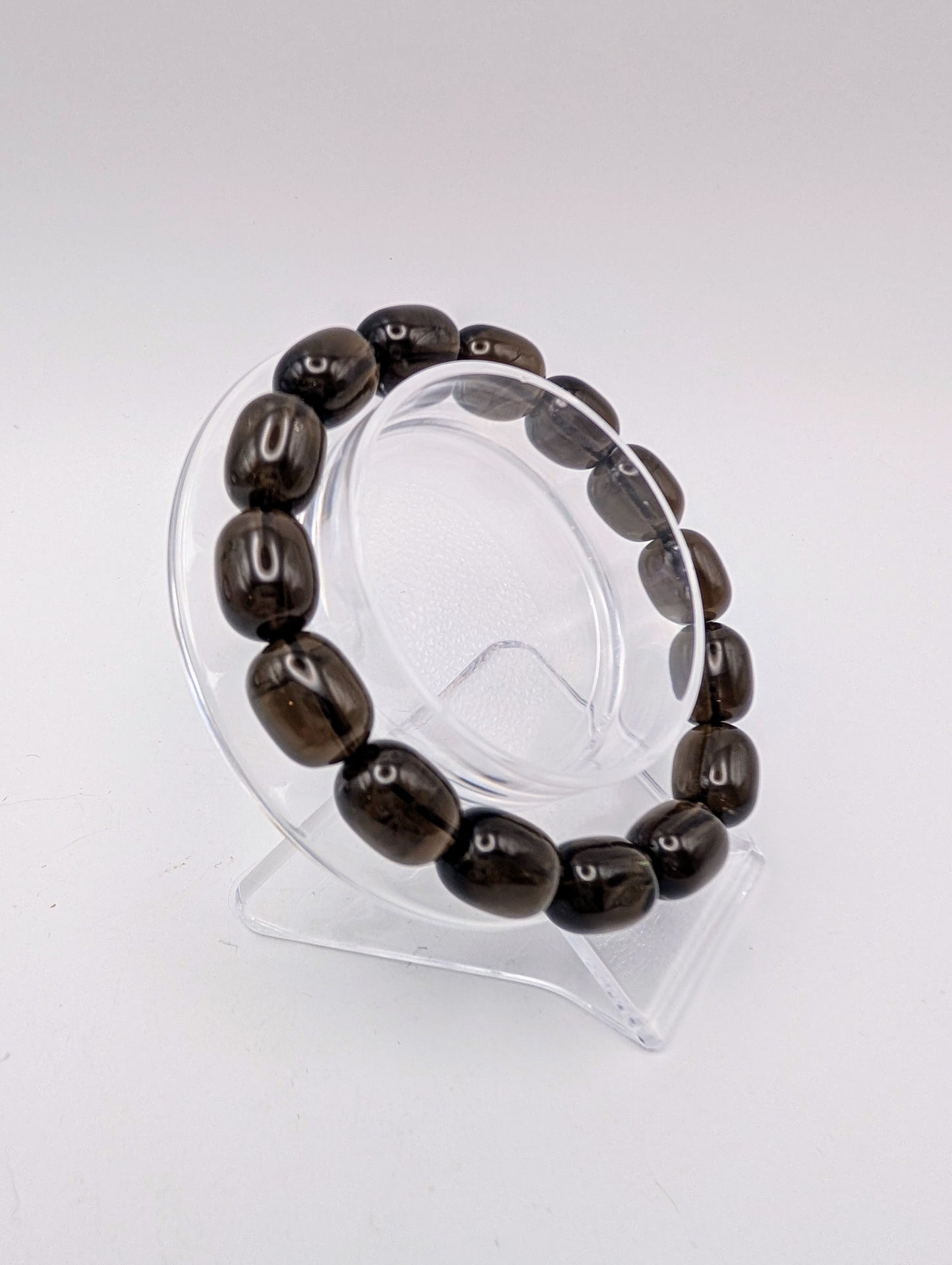 Smoky Quartz Barrel Beaded Bracelet