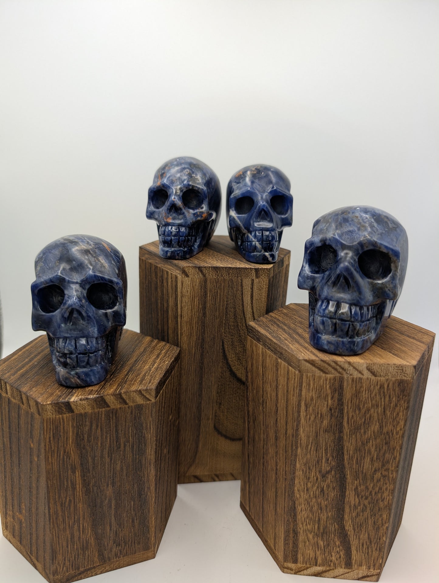 Blue Sodalite Crystal Skull Carvings