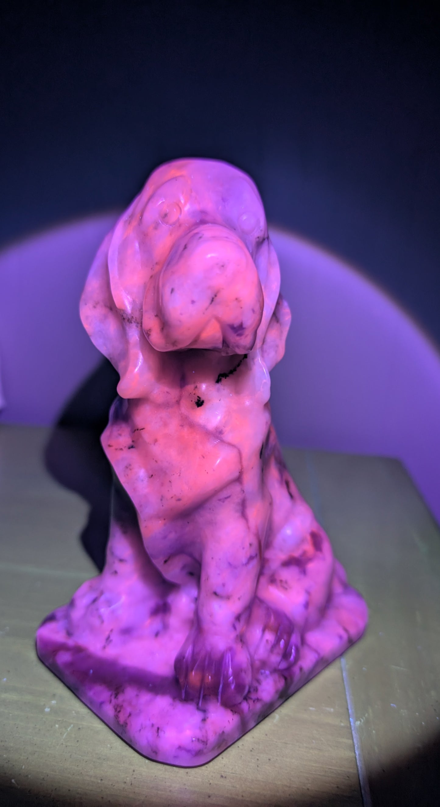 Beautifully Carved Sodalite Dog Statue - UV Reactive!