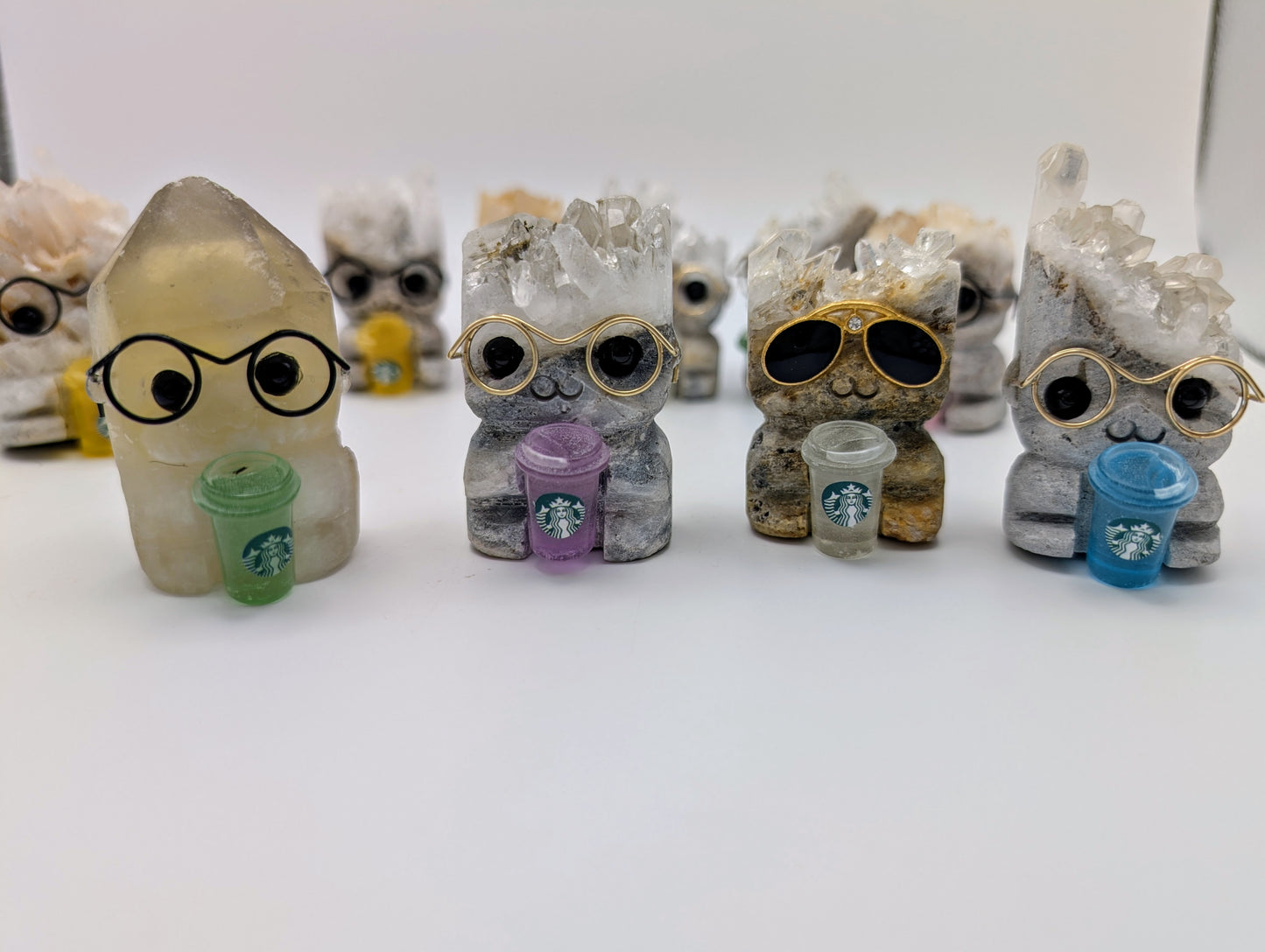 Crystal Hedgehogs Rock Buddies with Starbucks!!