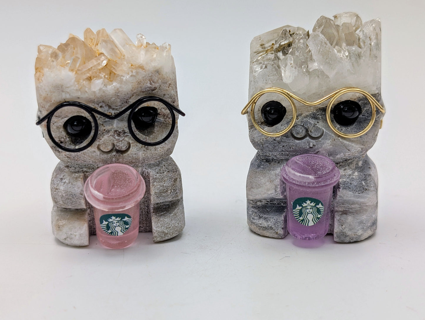 Crystal Hedgehogs Rock Buddies with Starbucks!!