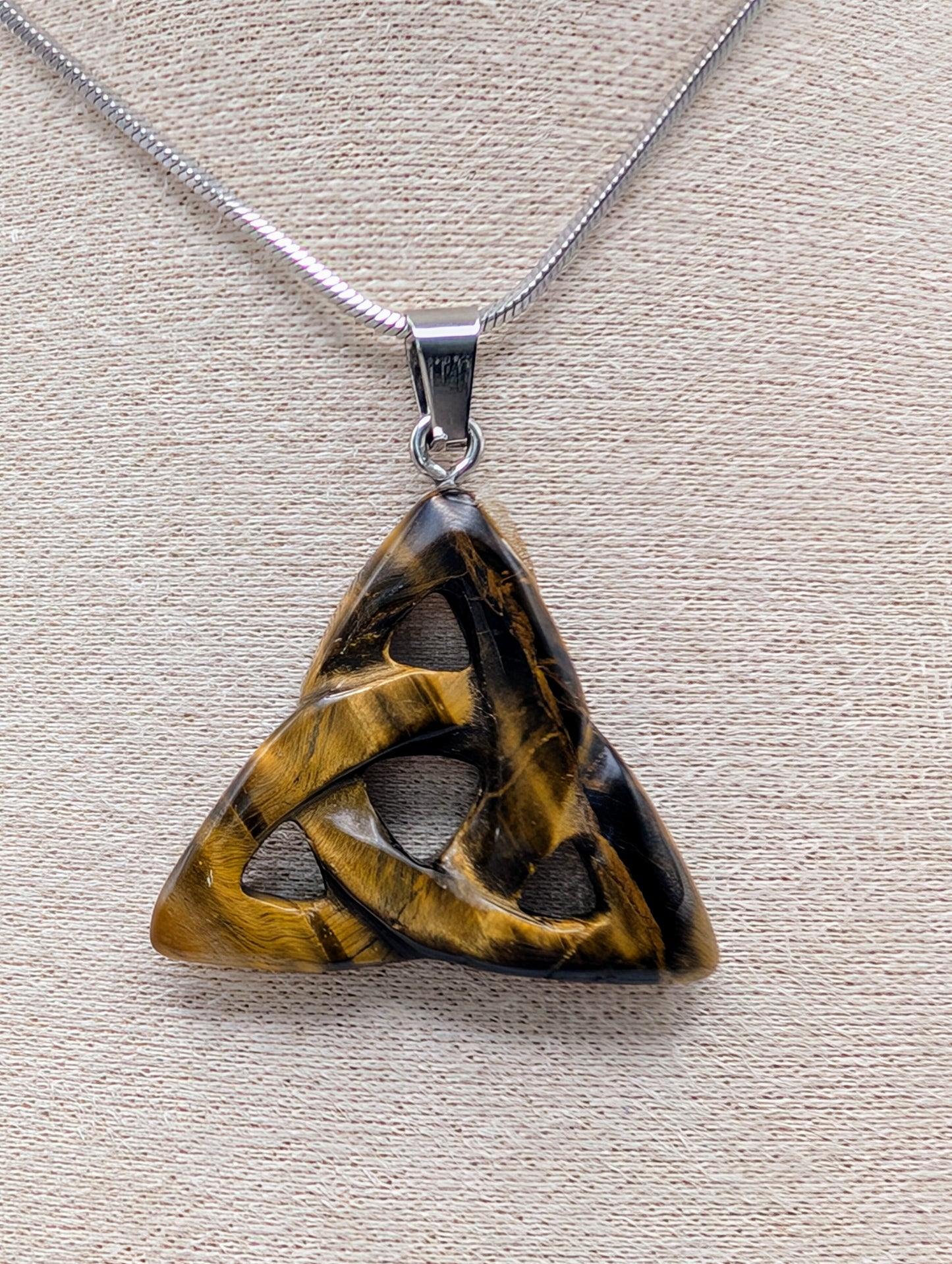 Crystal Stone - Celtic Knot Pendant Necklace