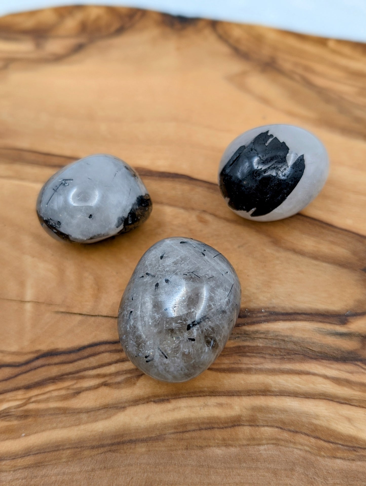 Tourmalinated Quartz Tumbles - A Power Stone Must Have!!